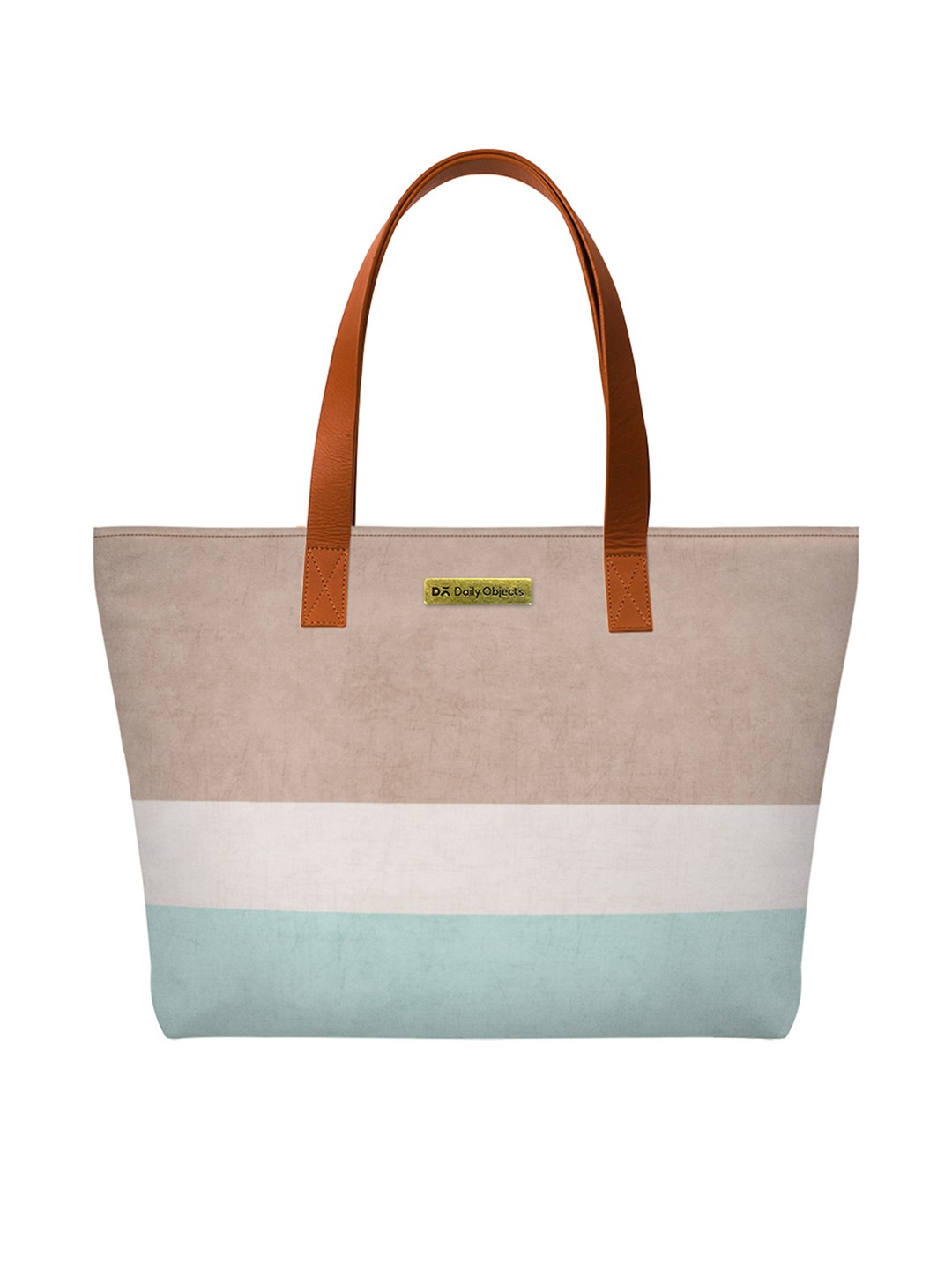 

DailyObjects Women Blue & Beige Colourblocked Tote Bag