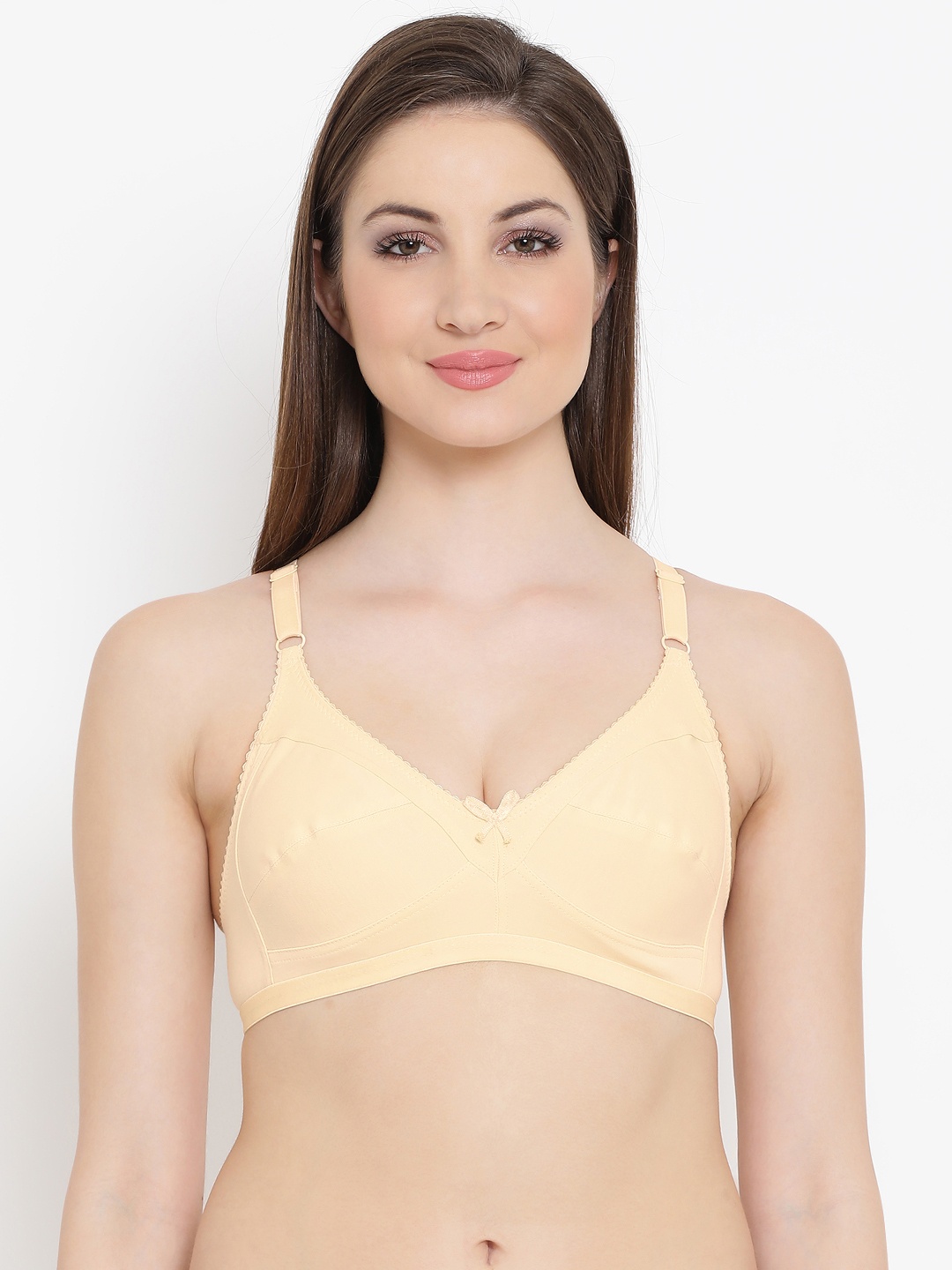 

Clovia Cotton Rich Non-Padded Full Support Bra In Skin, Beige