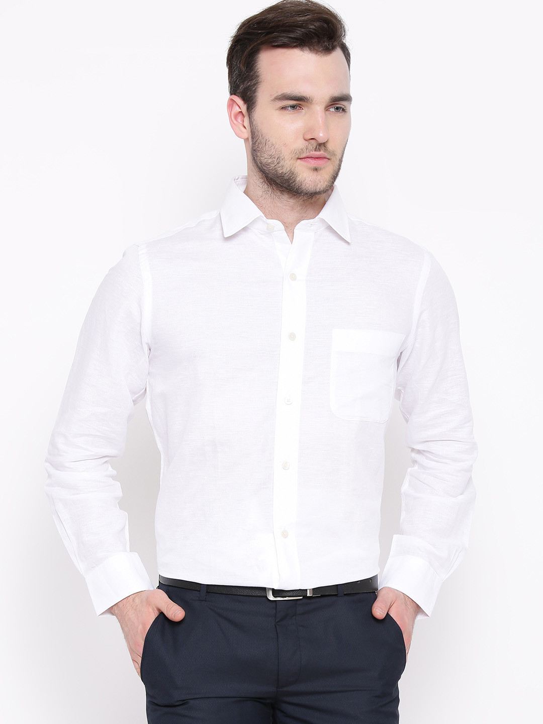 

Arrow White Linen Blend Semiformal Shirt