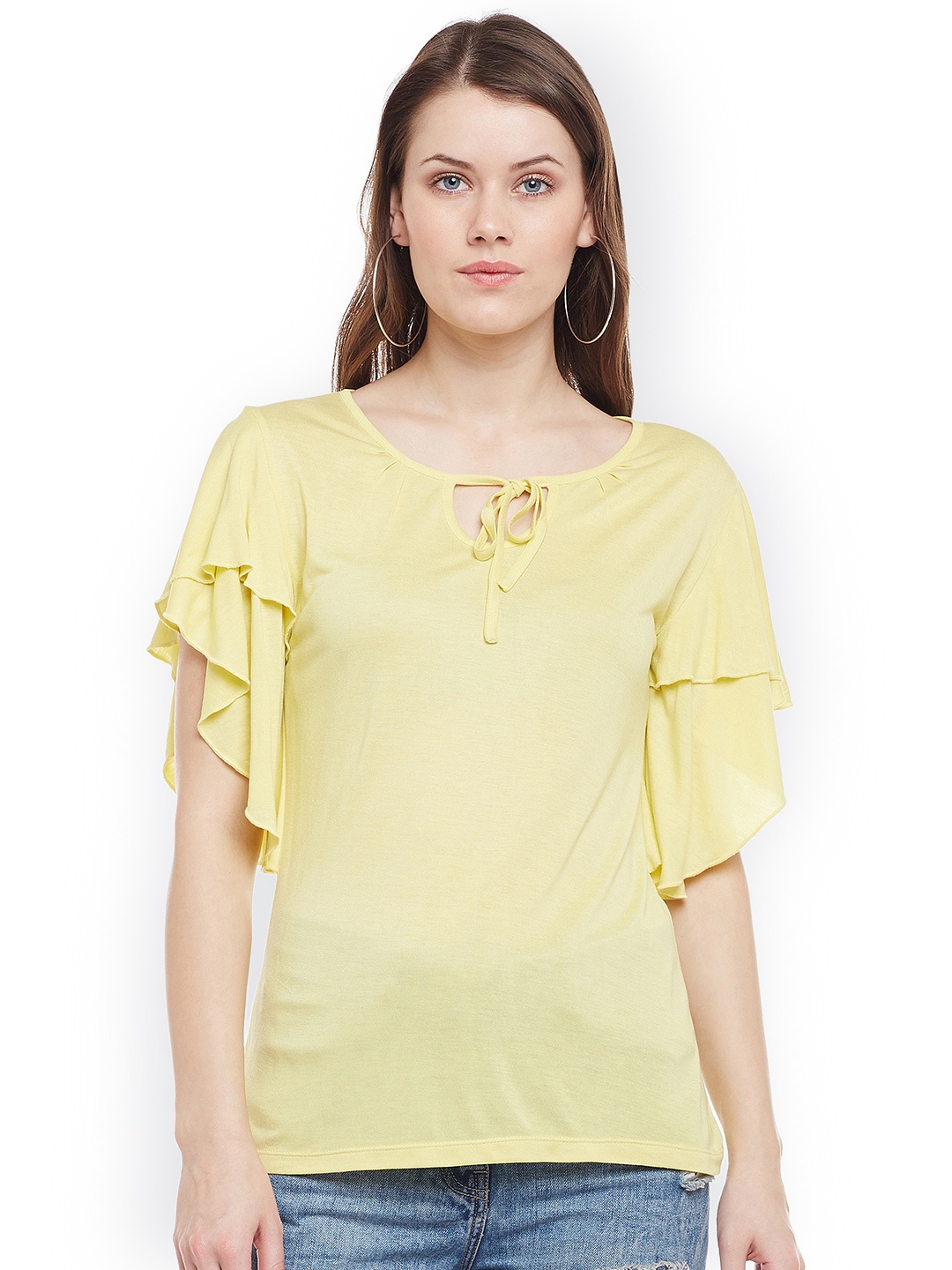 

WISSTLER Women Yellow Solid Top