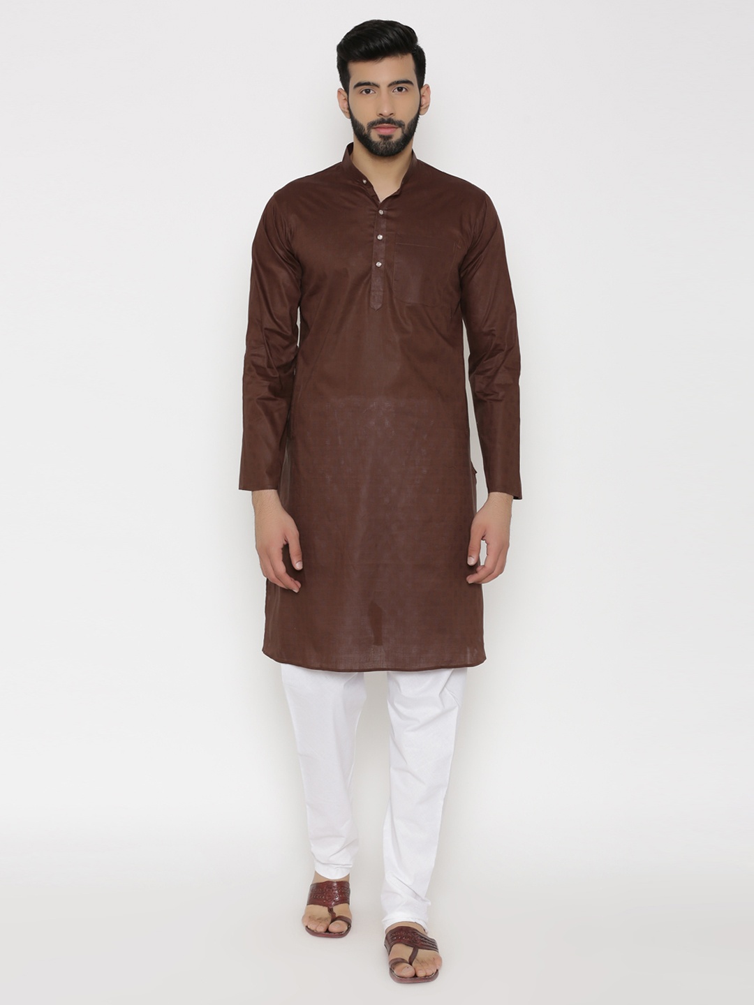 

Wintage Men Brown Solid Kurta with Pyjamas