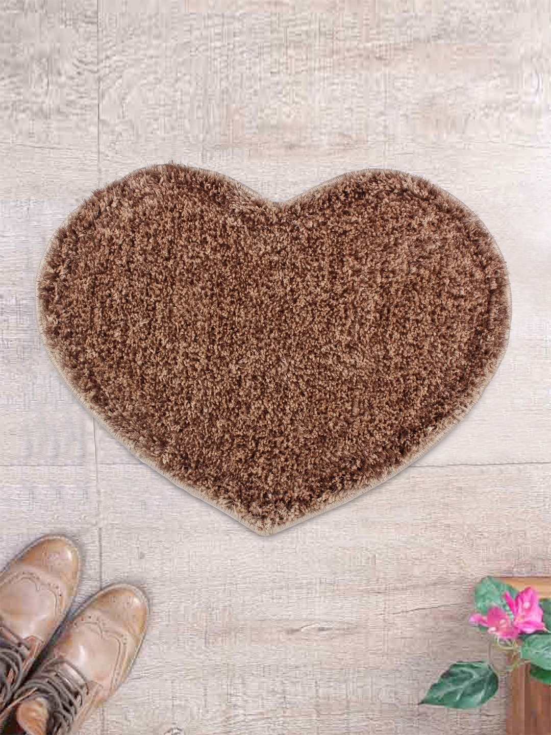 

ROMEE Coffee Brown Heart-Shaped Doormat
