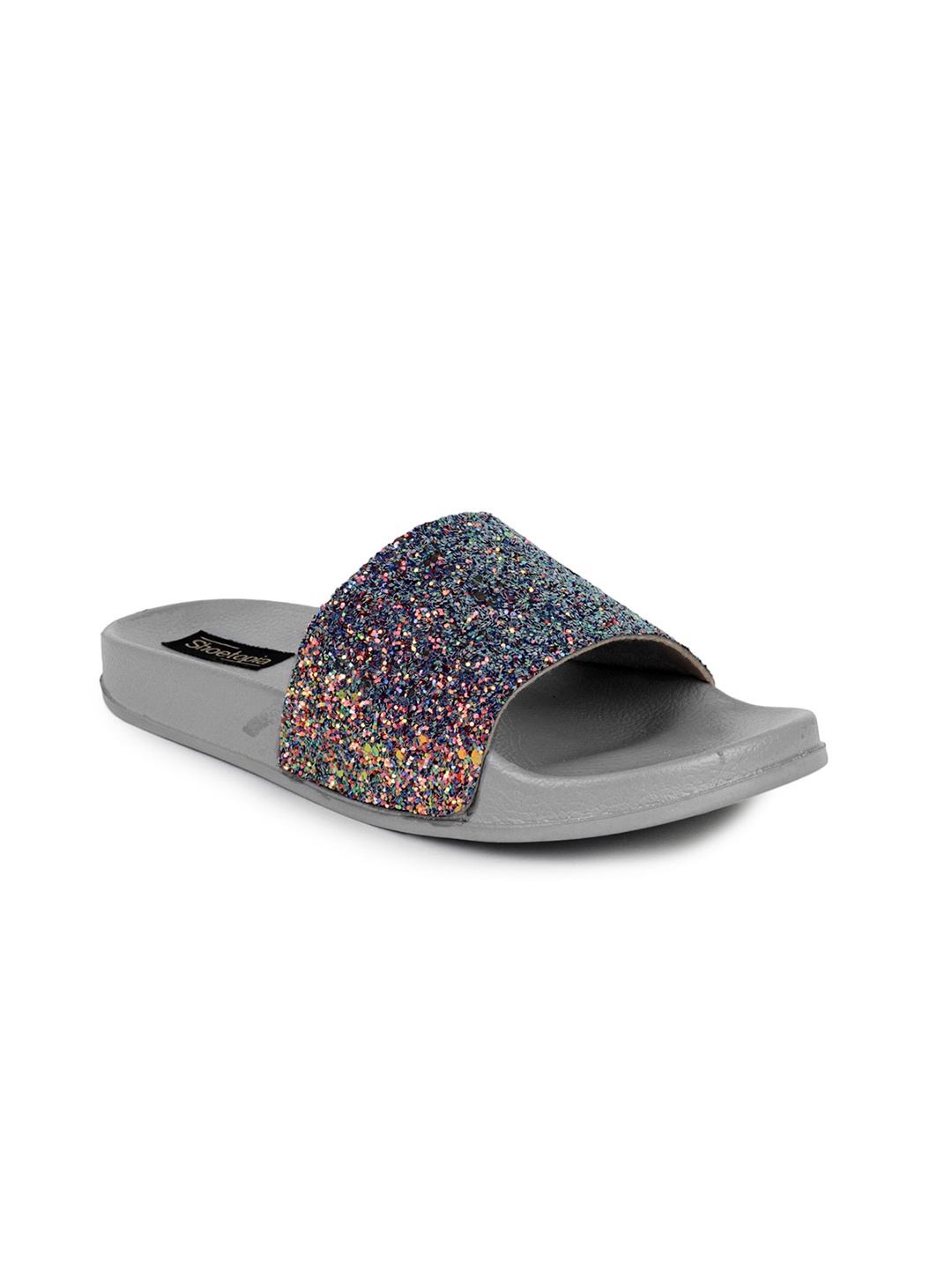 

Shoetopia Women Grey Solid Synthetic Open Toe Flats