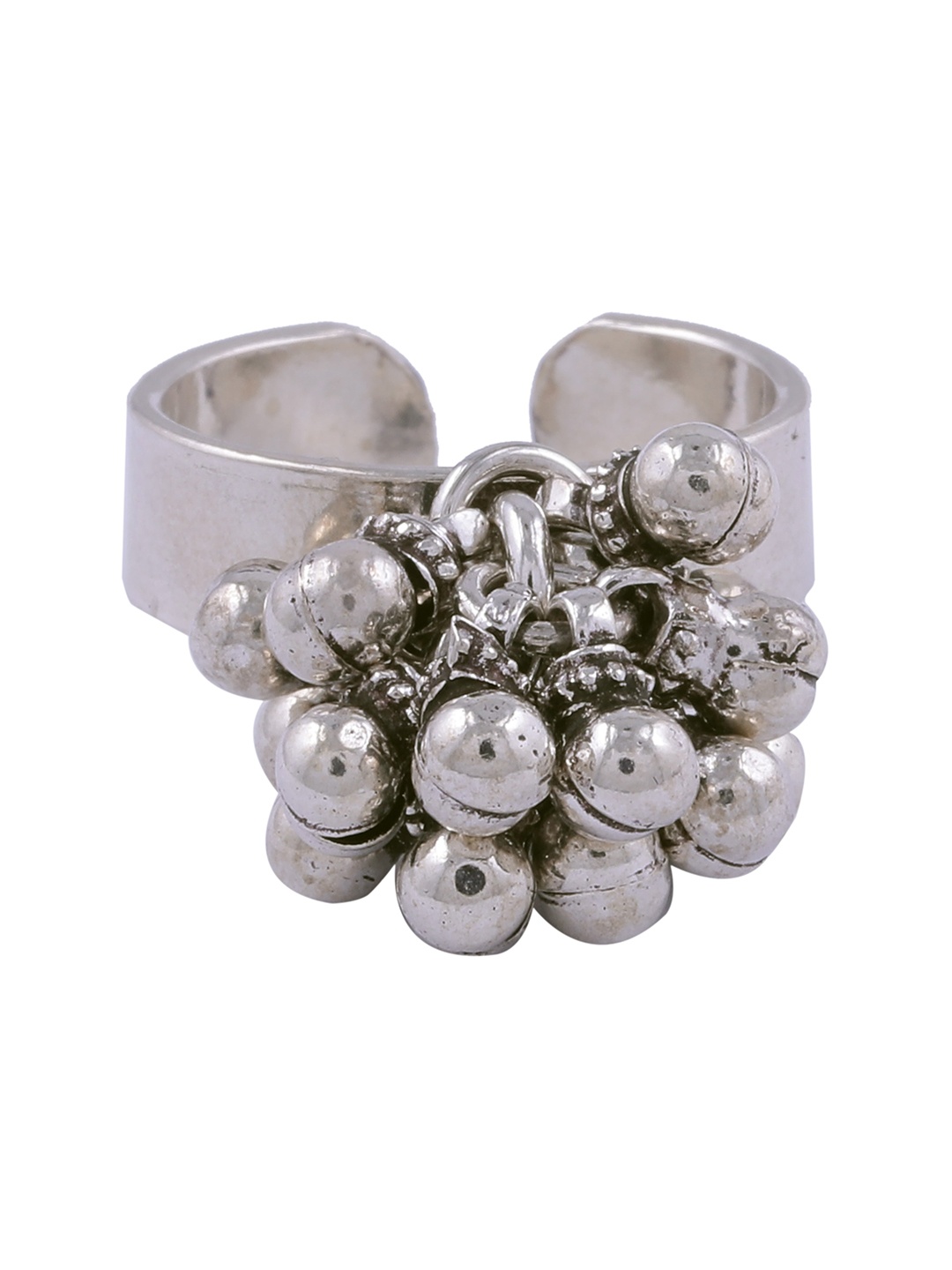 

ahilya 92.5 Sterling Silver Adjustable Ghungroo Ring