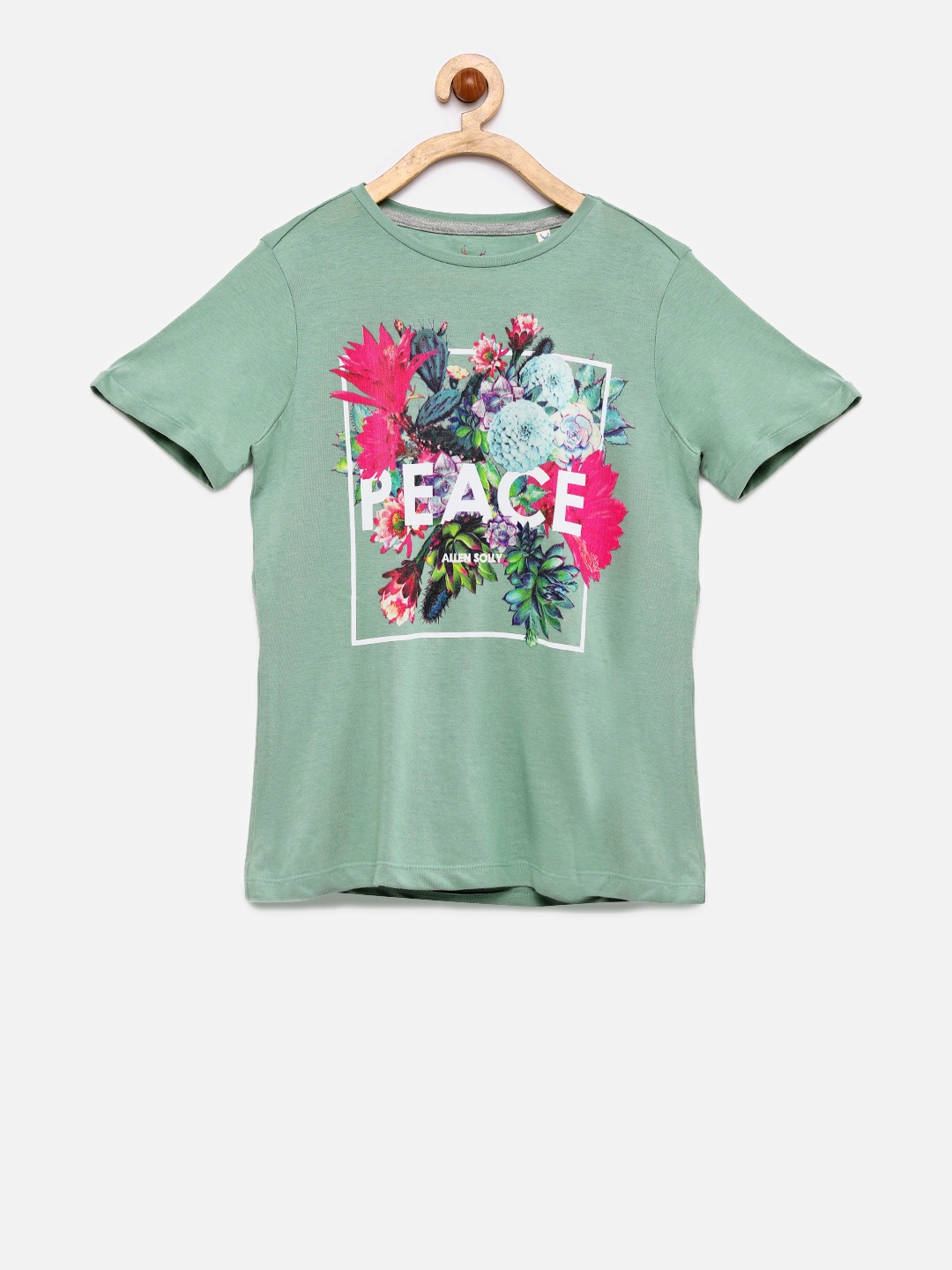 

Allen Solly Junior Boys Green Printed Round Neck T-shirt