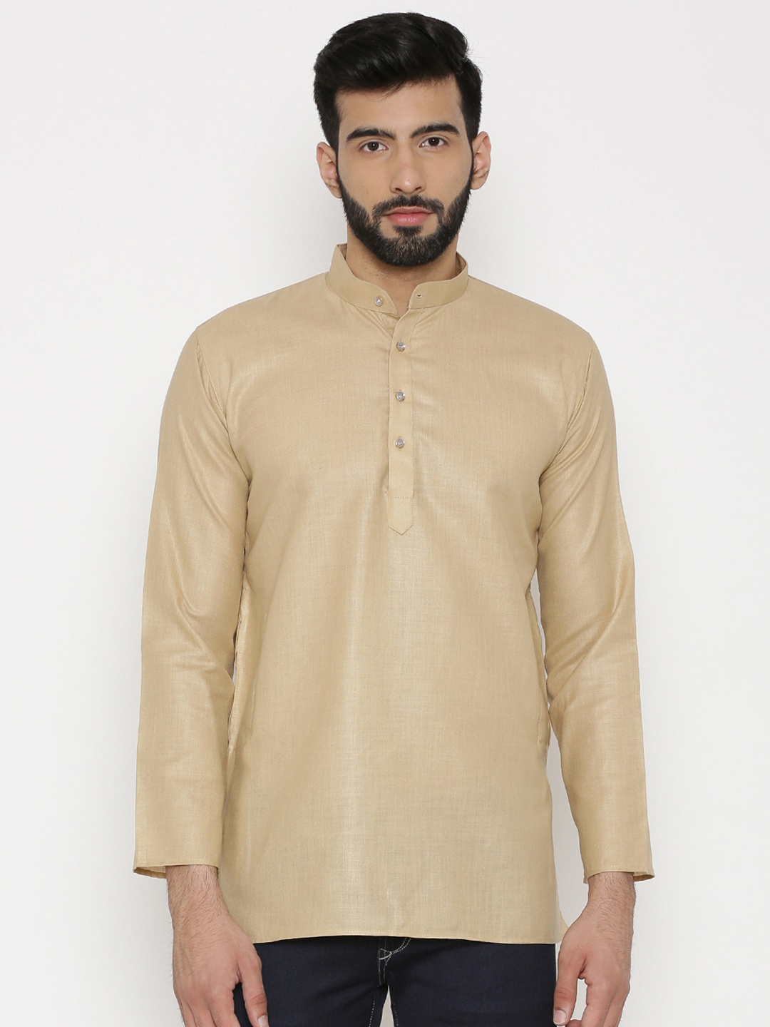 

Wintage Men Beige Solid Straight Kurta
