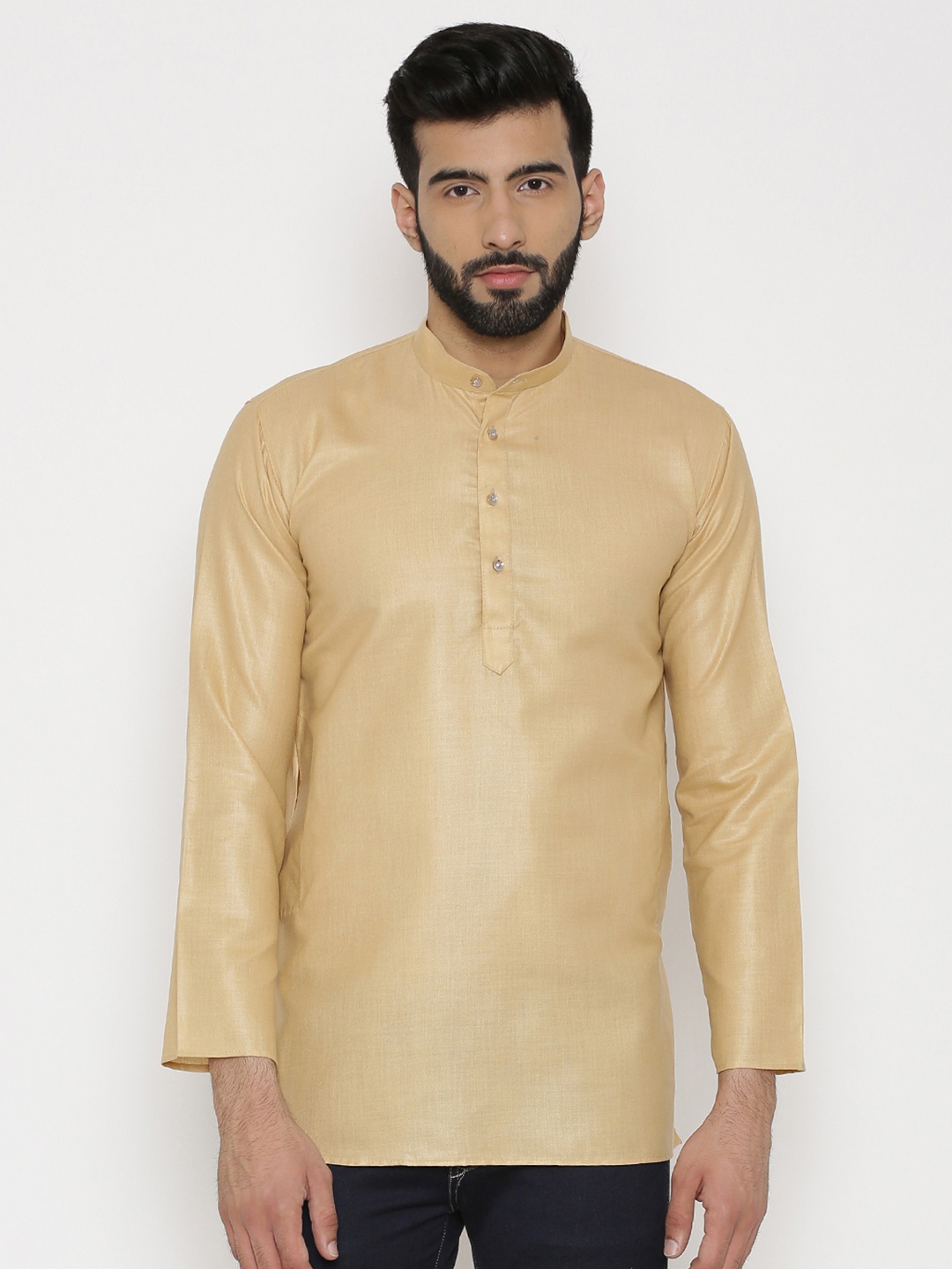 

Wintage Men Beige Solid Straight Kurta
