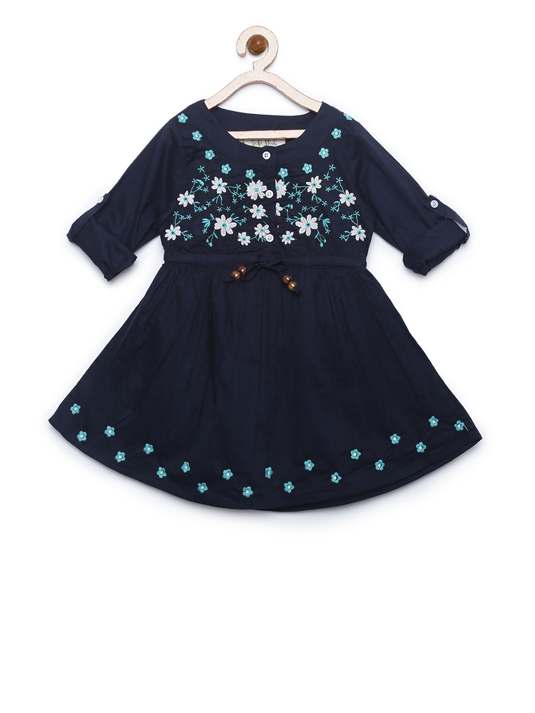 

Bella Moda Girls Blue Printed Fit and Flare Dress