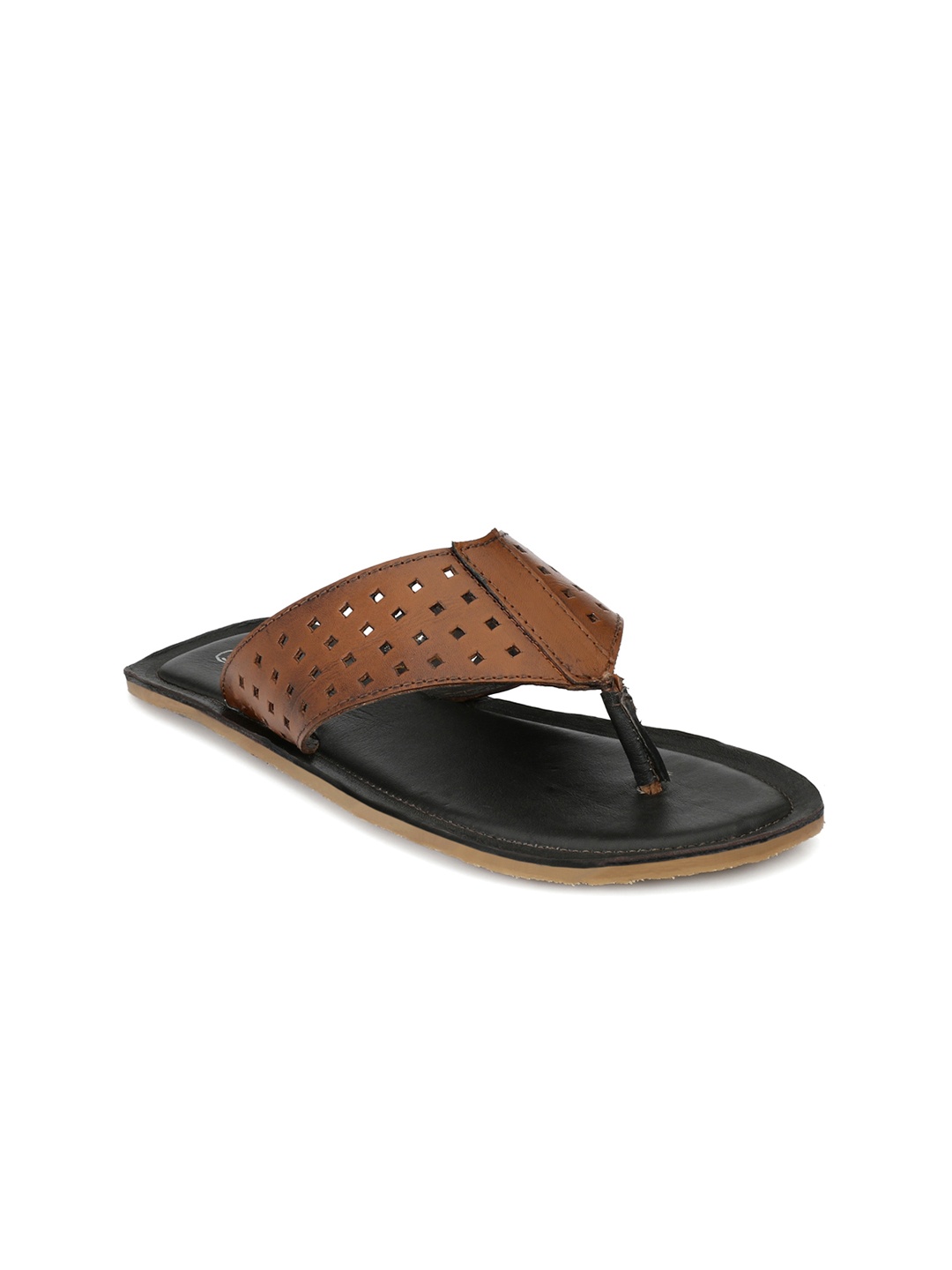 

Guava Men Tan Leather Comfort Sandals