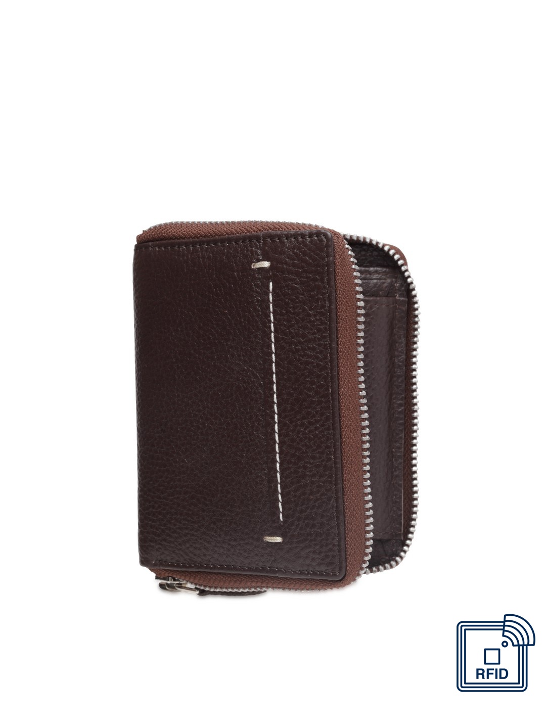 

Teakwood Leathers Men Brown Textured Two Fold Leather Wallet