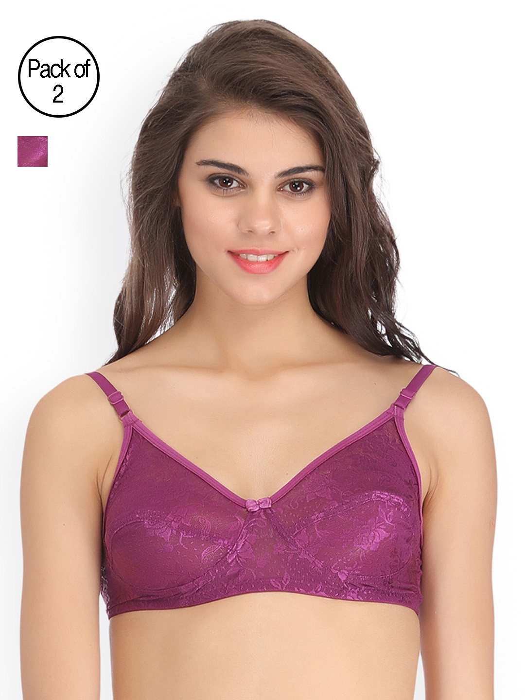 

Clovia Pack Of 2 Bra, Purple