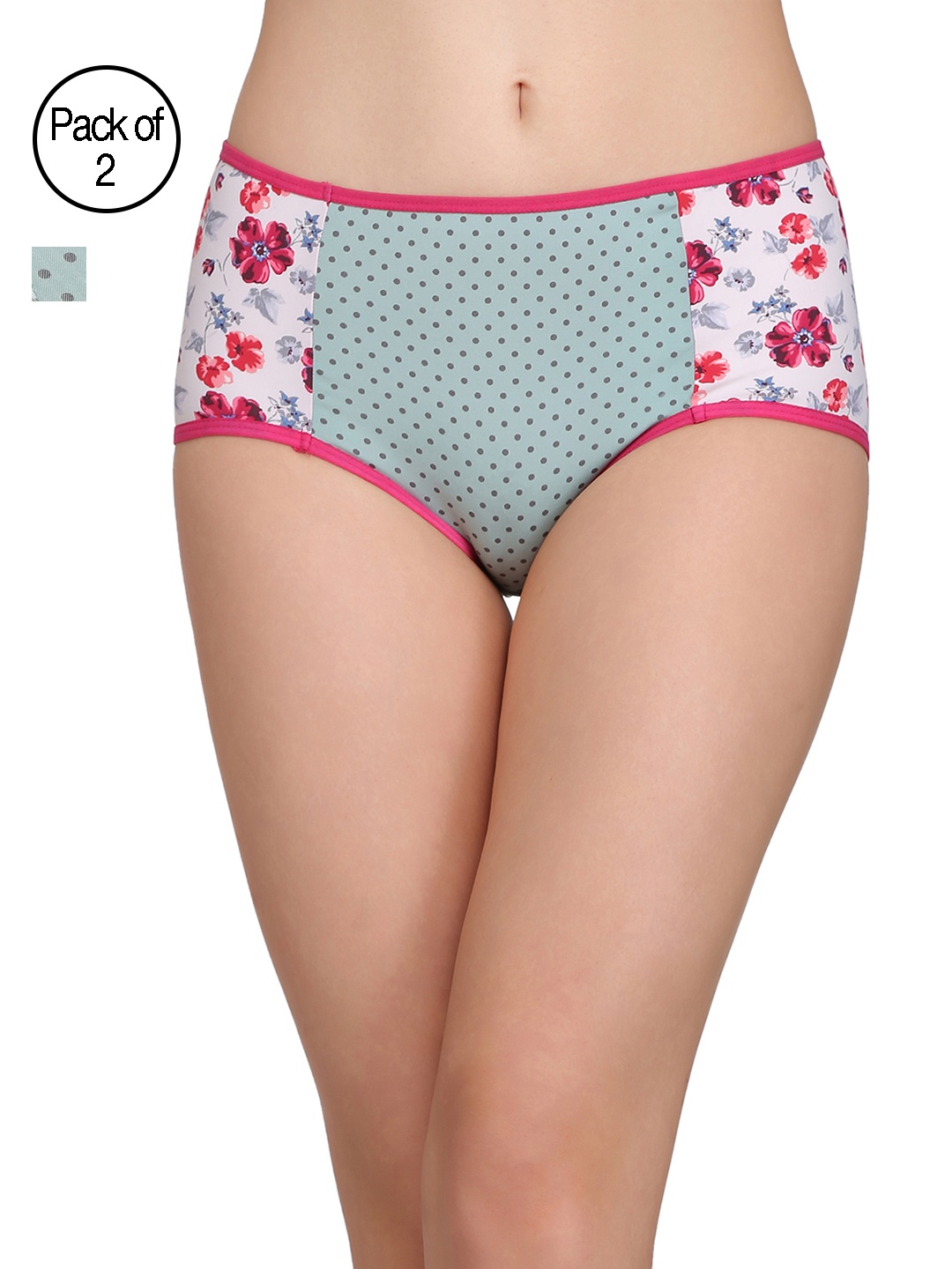 

Clovia Pack of 2 Mid Rise Printed Hipster Brief COMPN0430, White
