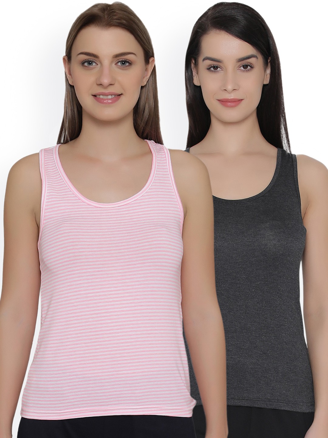 

Clovia Pack of 2 Solid Camisoles CMC001P24, Pink