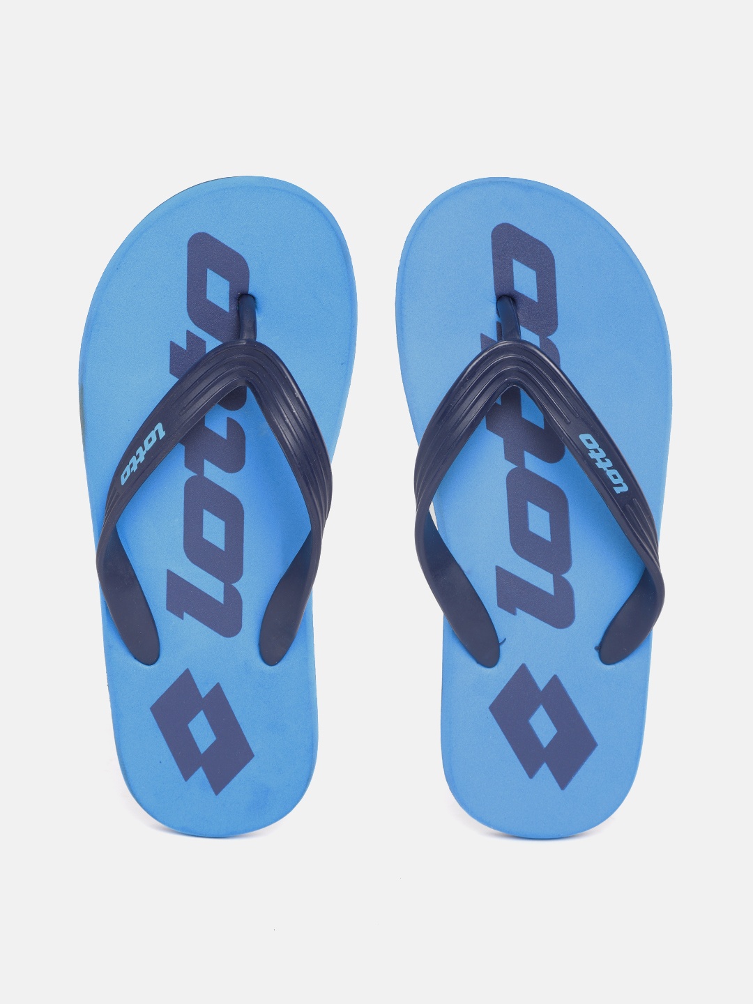 

Lotto Men Blue Brand Logo Print Thong Flip-Flops