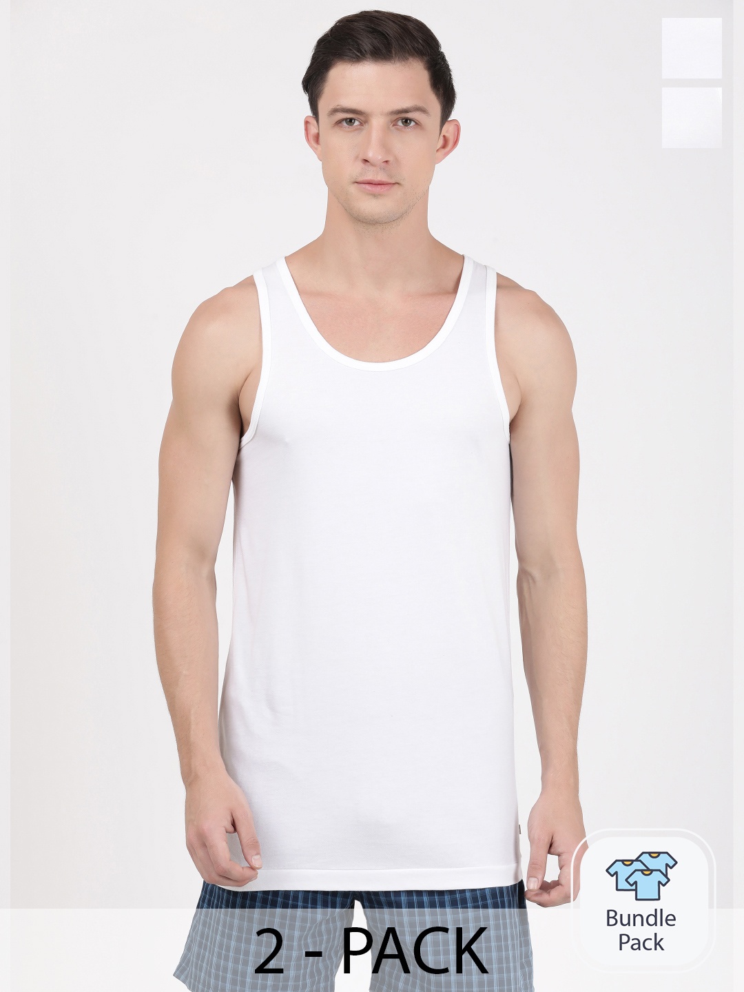 

Jockey Pack Of 2 Super Combed Cotton Vest-8820, White