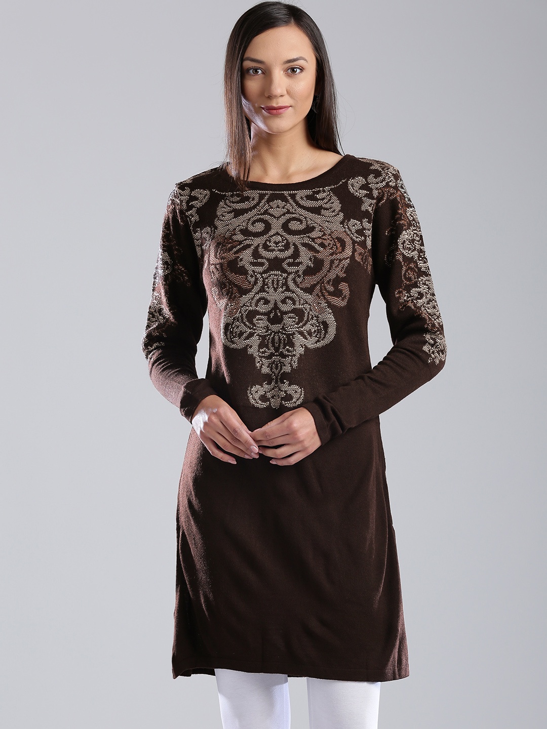 

W Women Brown Winter Kurta