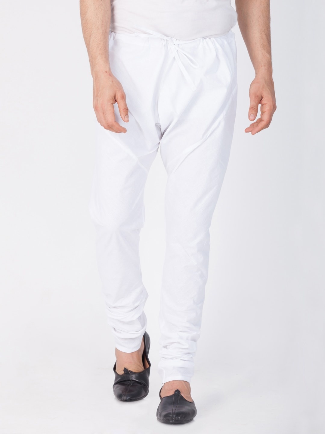 

VASTRAMAY Men White Solid Churidar