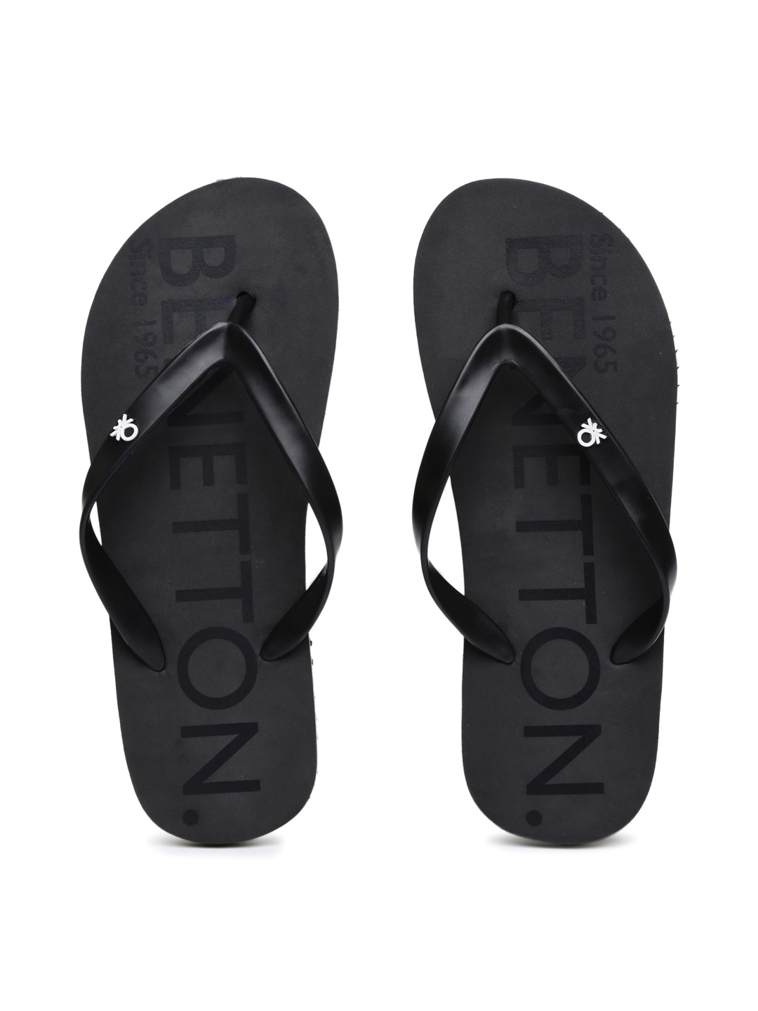 

United Colors of Benetton Men Black Flip-Flops