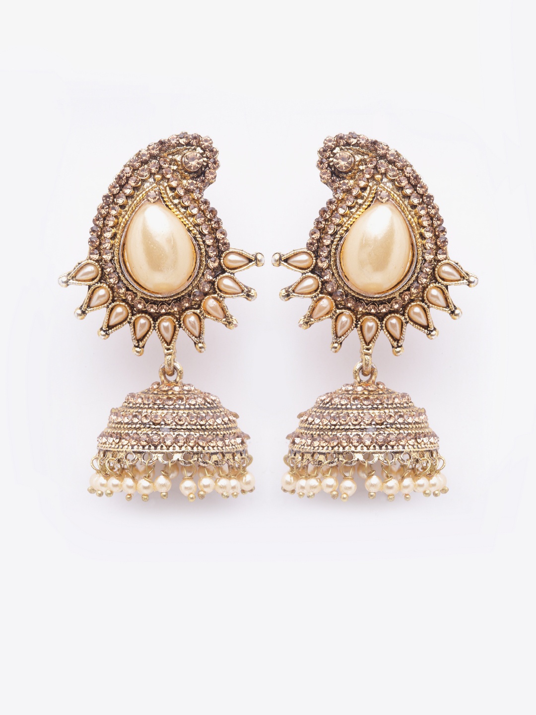 

Moedbuille Gold-Toned Dome Shaped Jhumkas