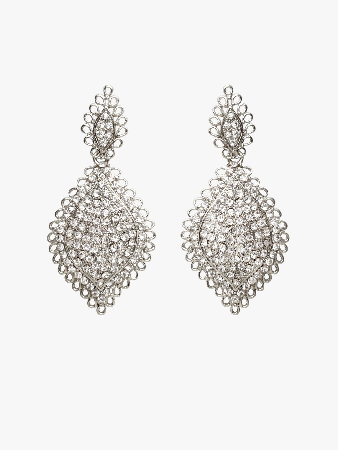 

Moedbuille Silver-Toned Contemporary Drop Earrings