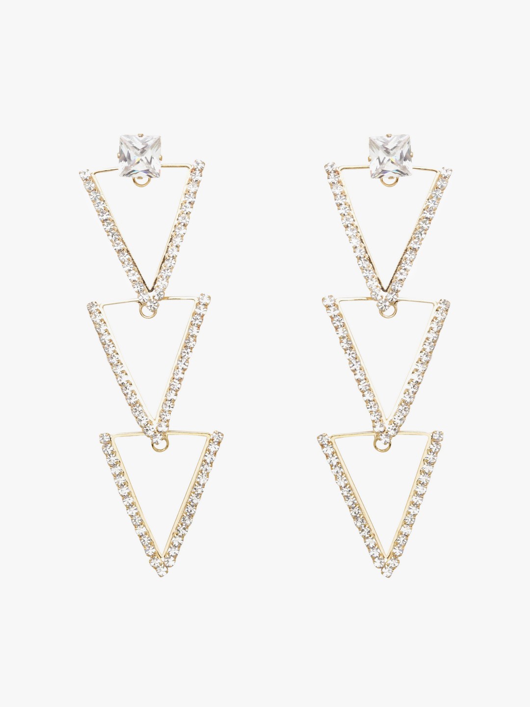 

Moedbuille Gold-Toned Triangular Drop Earrings