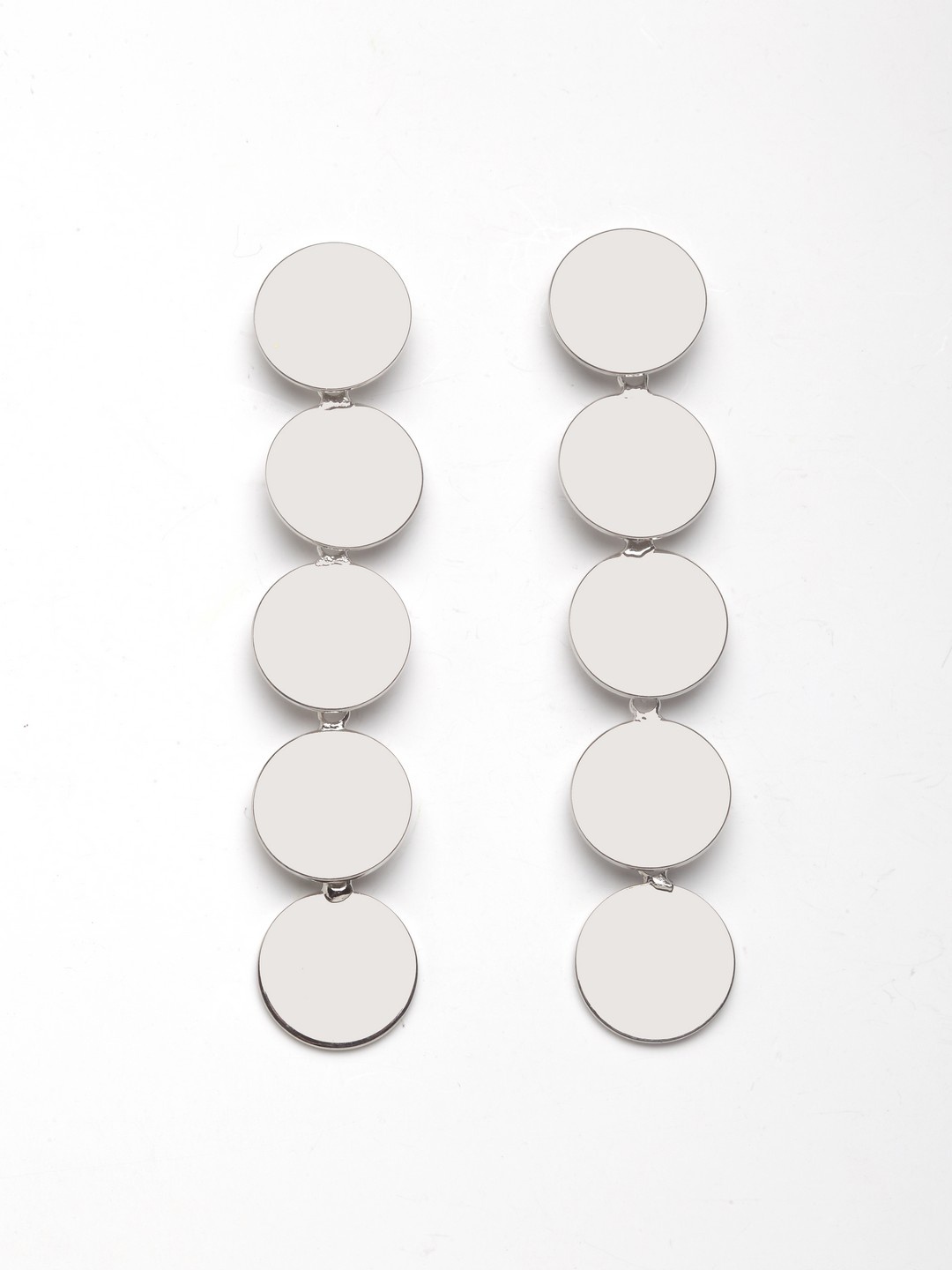 

Moedbuille Silver-Toned Contemporary Drop Earrings