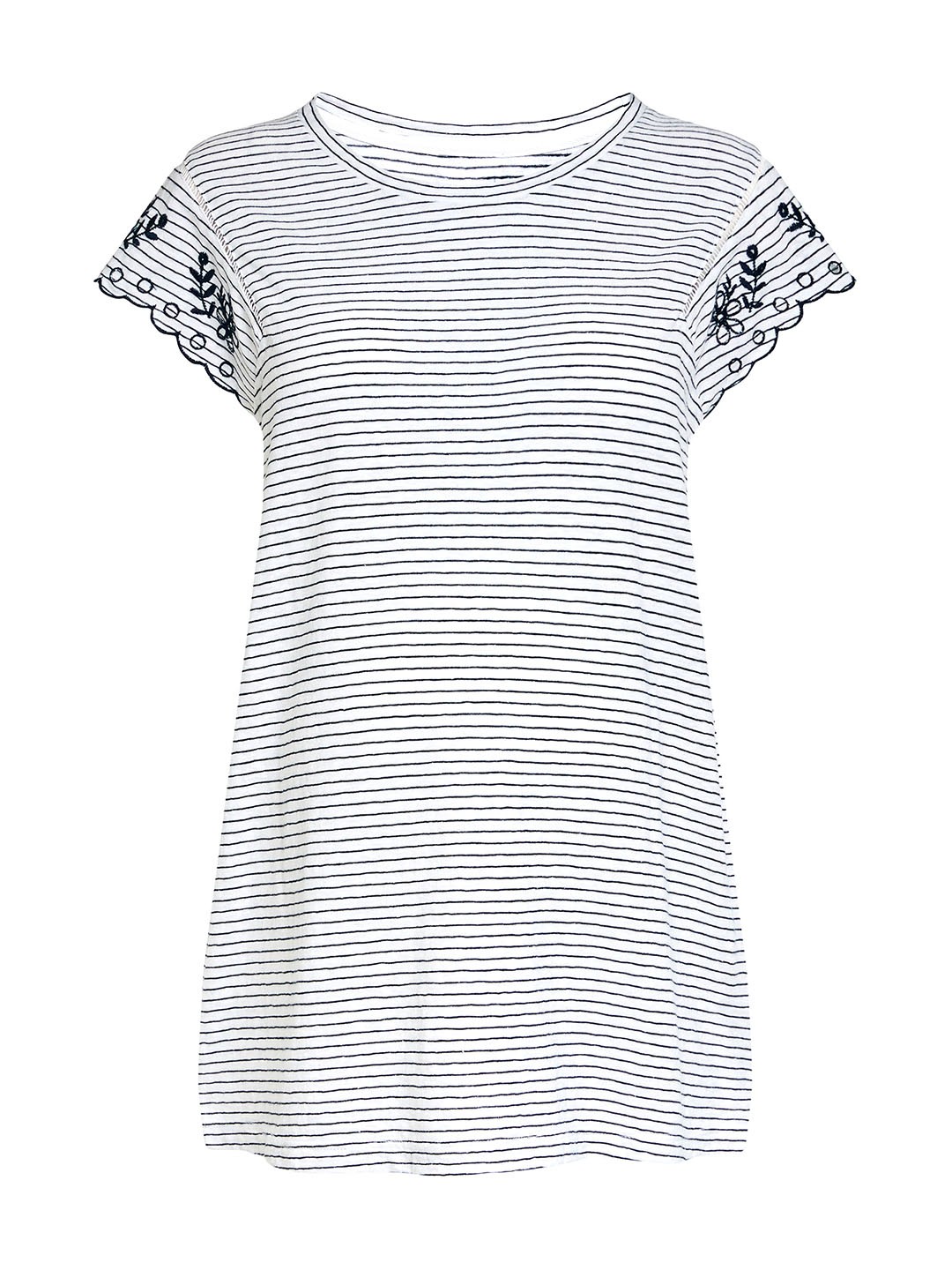 

NEXT Women Off-White Striped Round Neck Maternity T-shirt