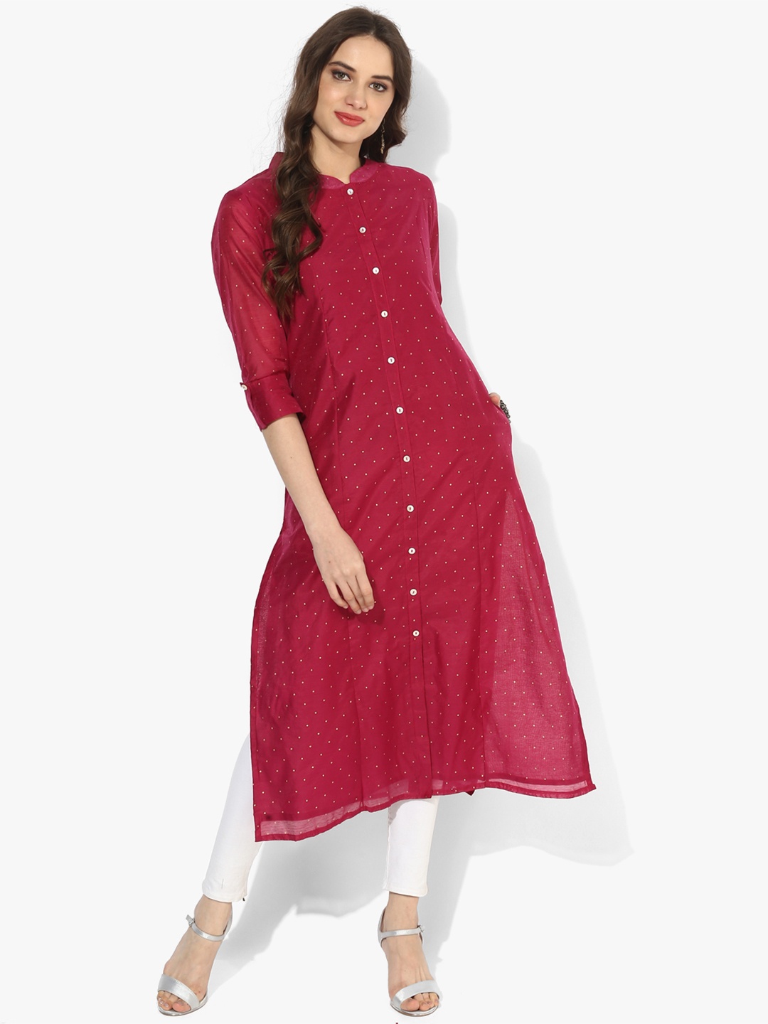 

Sangria Women Maroon Solid Straight Kurta