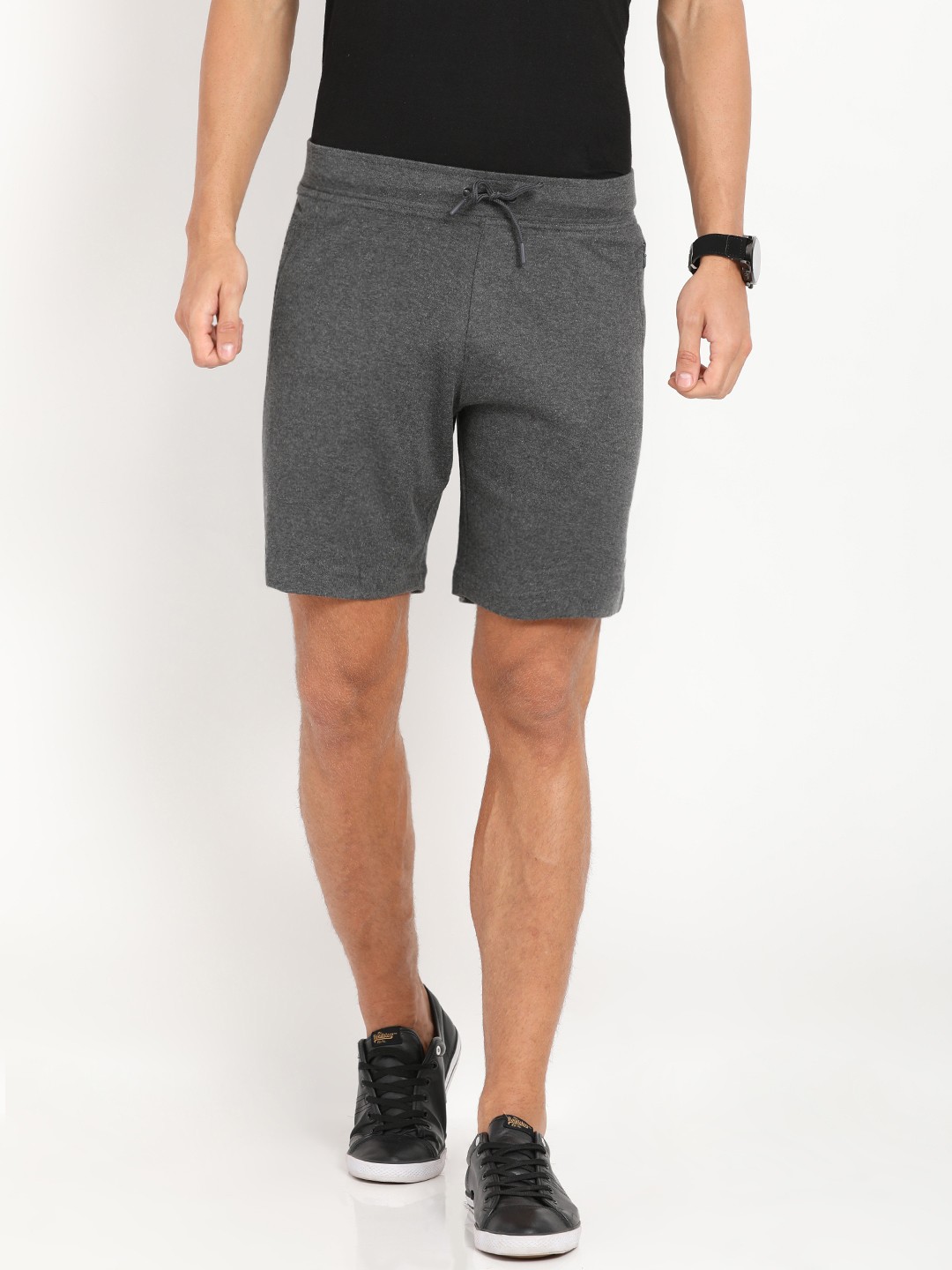 

Crocodile Men Charcoal Solid Lounge Shorts