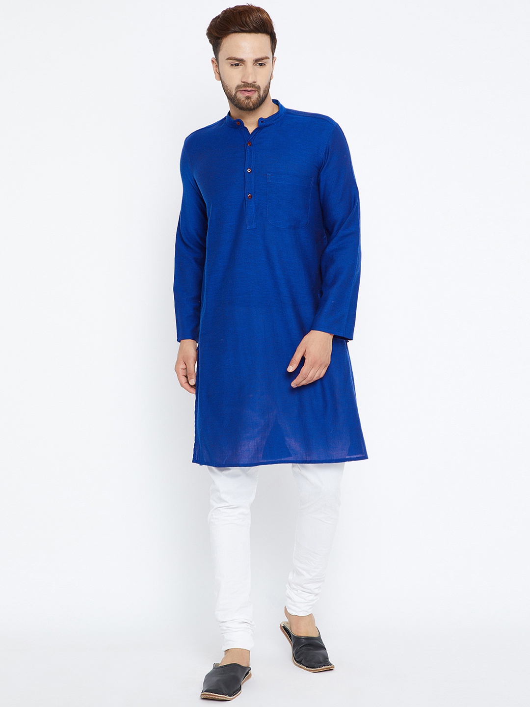 

even Men Blue Solid A-Line Kurta