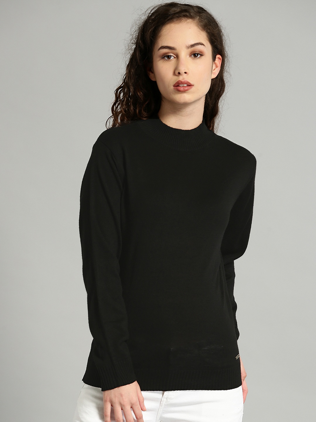 

Roadster Women Black Solid Pullover