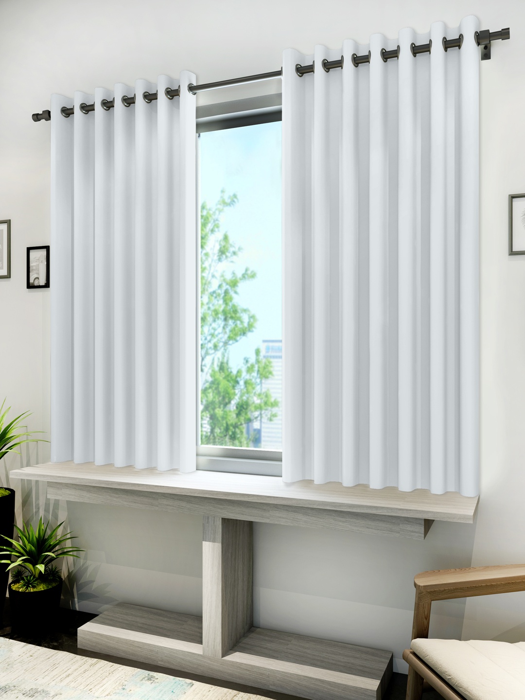 

Divine Casa Off-White Black Out Window Curtains