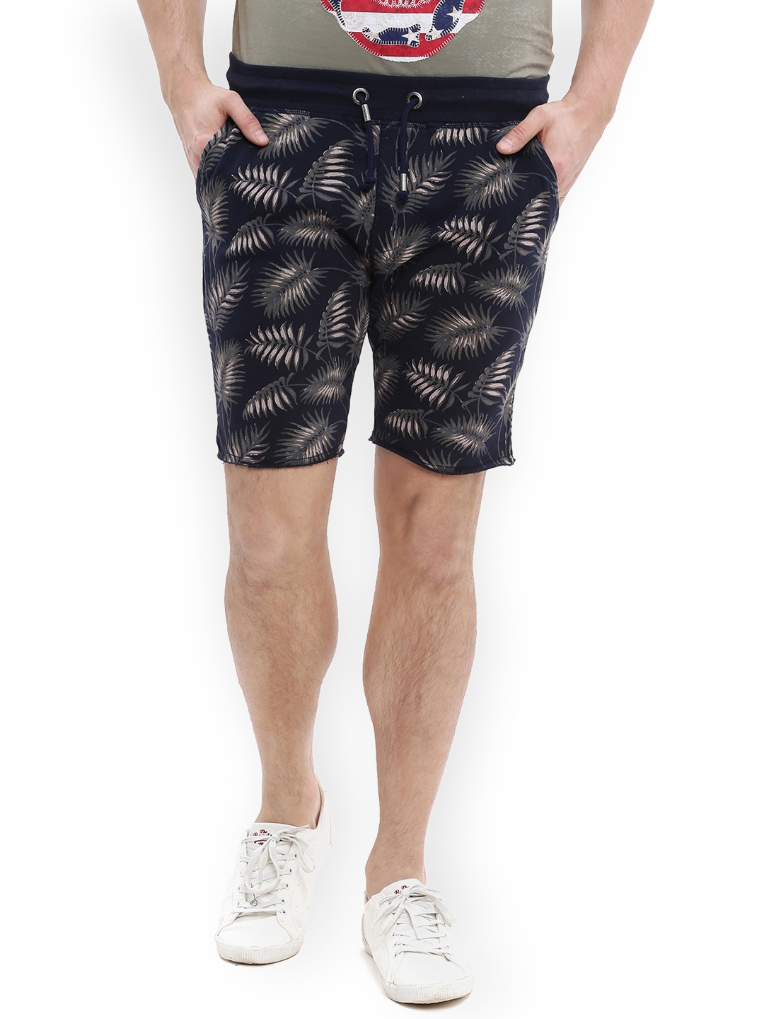 

Ed Hardy Men Navy Blue Printed Regular Fit Regular Shorts