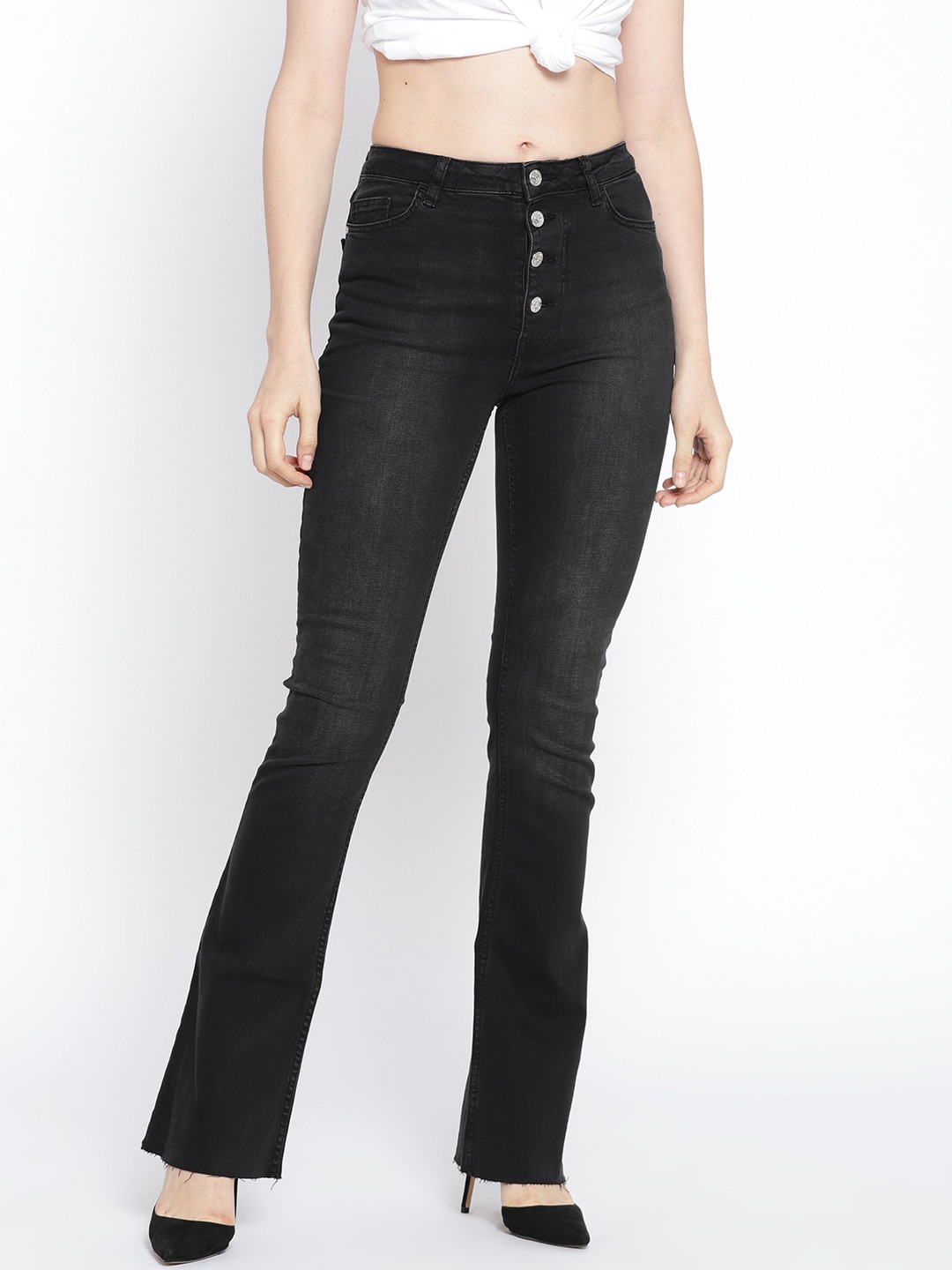 

MANGO Women Black Mid-Rise Clean Look Stretchable Jeans