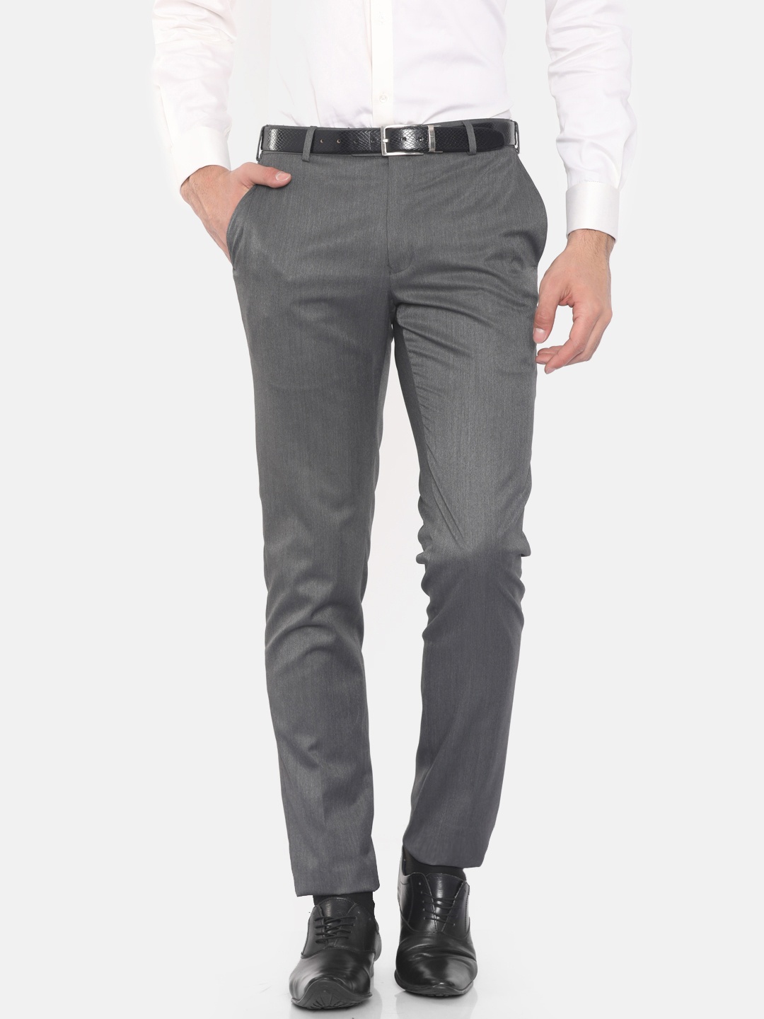 

Raymond Men Grey Regular Fit Solid Formal Trousers