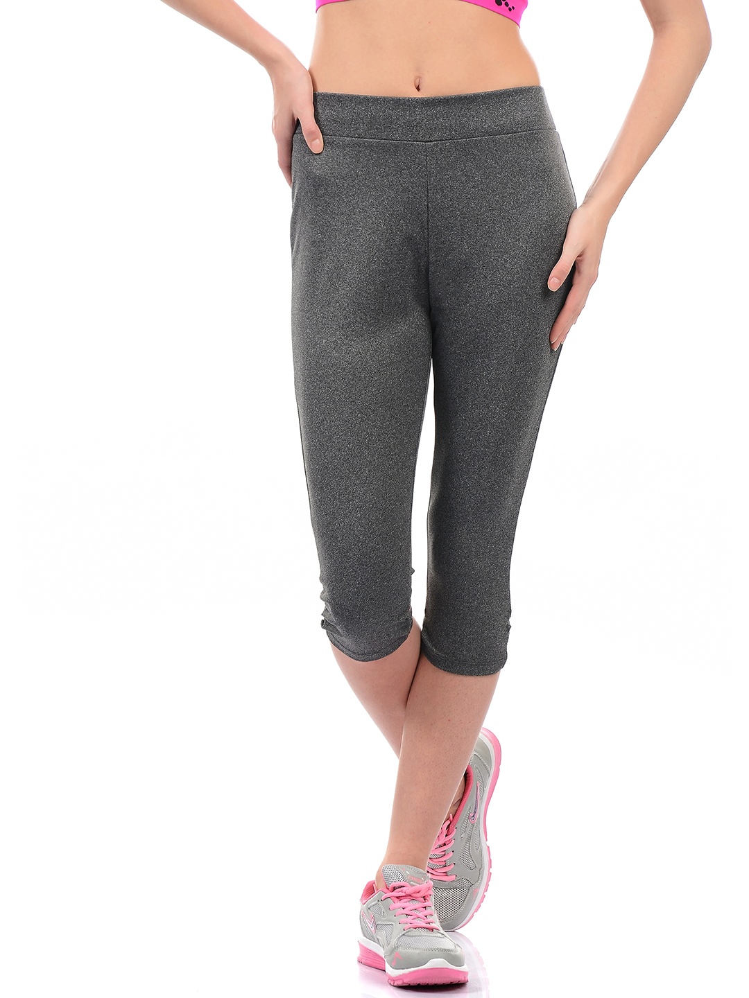 

Sweet Dreams Women Charcoal Grey Solid Regular Fit Capris