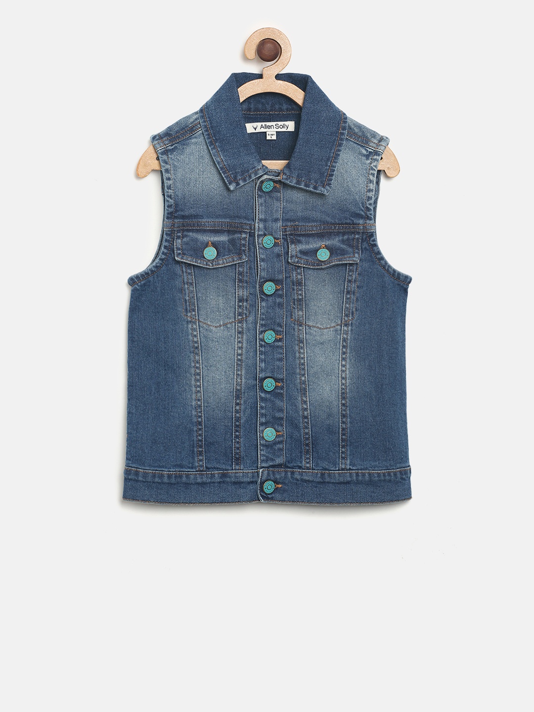 

Allen Solly Junior Boys Blue Denim Jacket, Navy blue