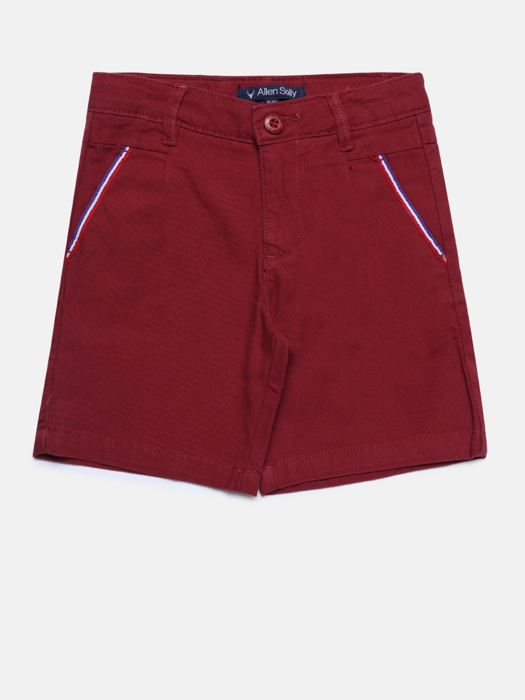 

Allen Solly Junior Boys Red Solid Regular Fit Regular Shorts