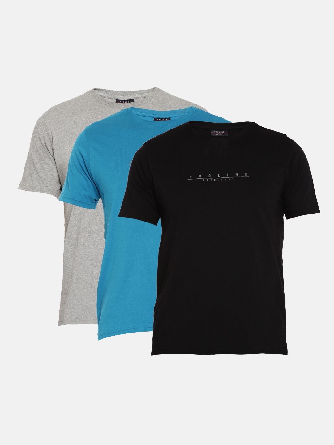 

Proline Active Pack of 3 Pure Cotton T-shirts, Grey