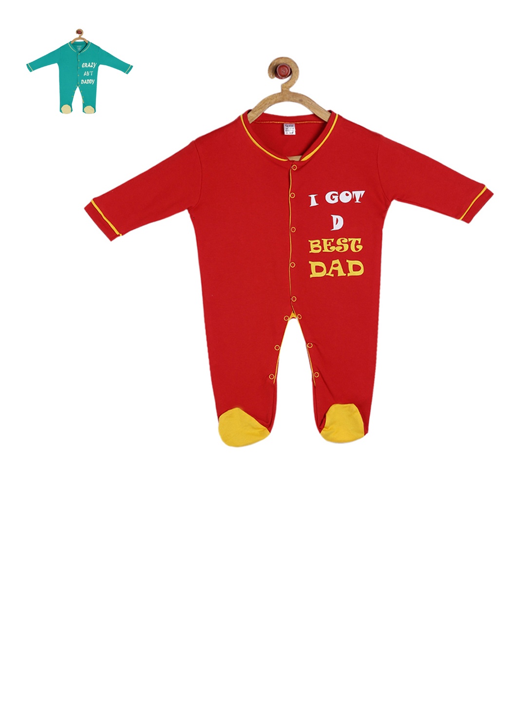 

GKIDZ Pack Of 2 Kids Printed Sleepsuits, Turquoise blue