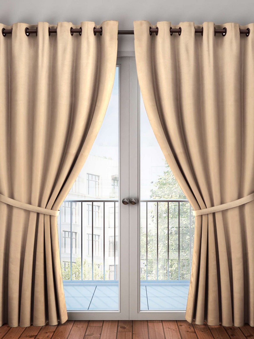 

BIANCA Gold-Toned Single Black Out Door Curtain