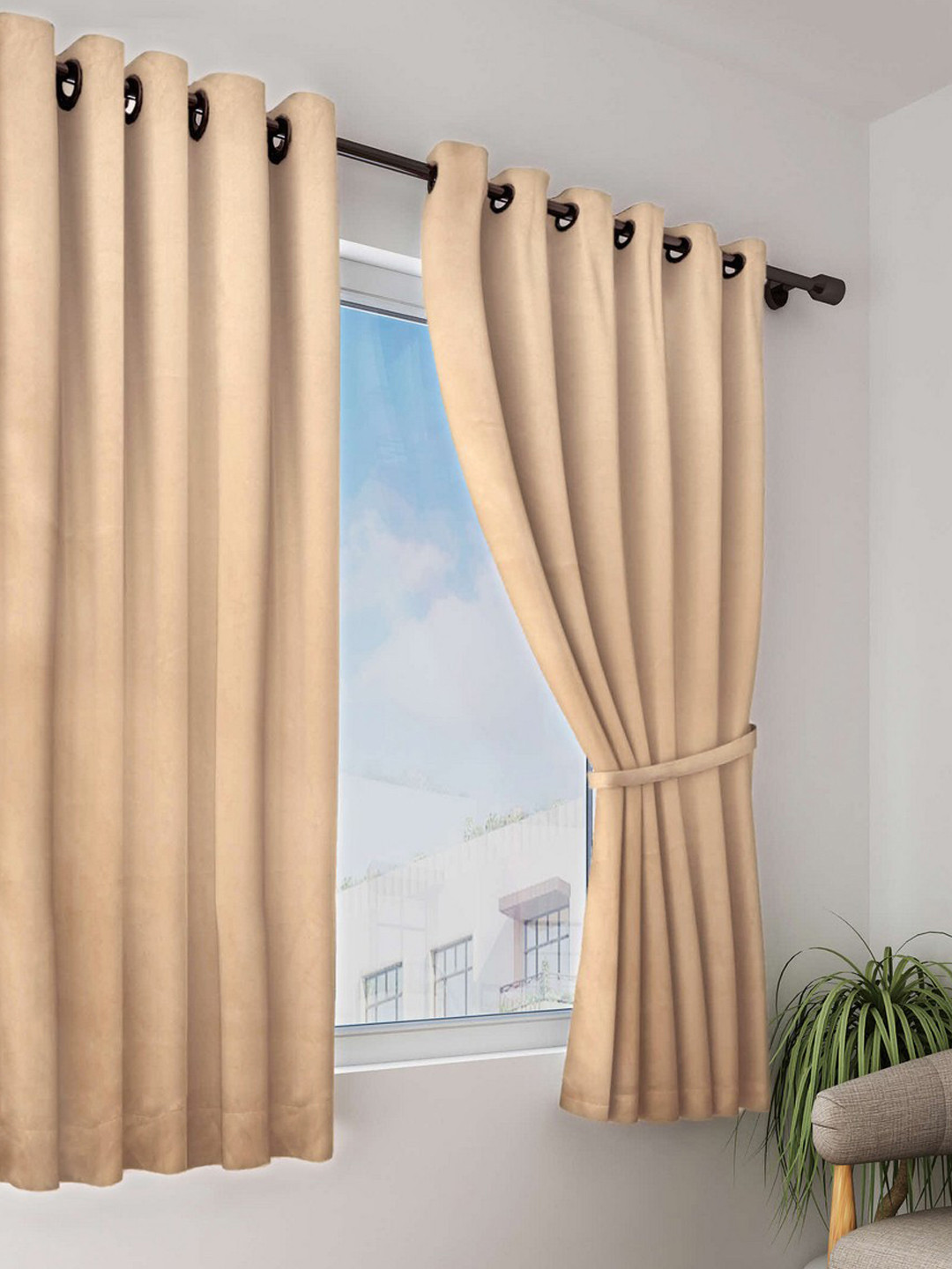 

BIANCA Gold-Toned Single Black Out Window Curtain