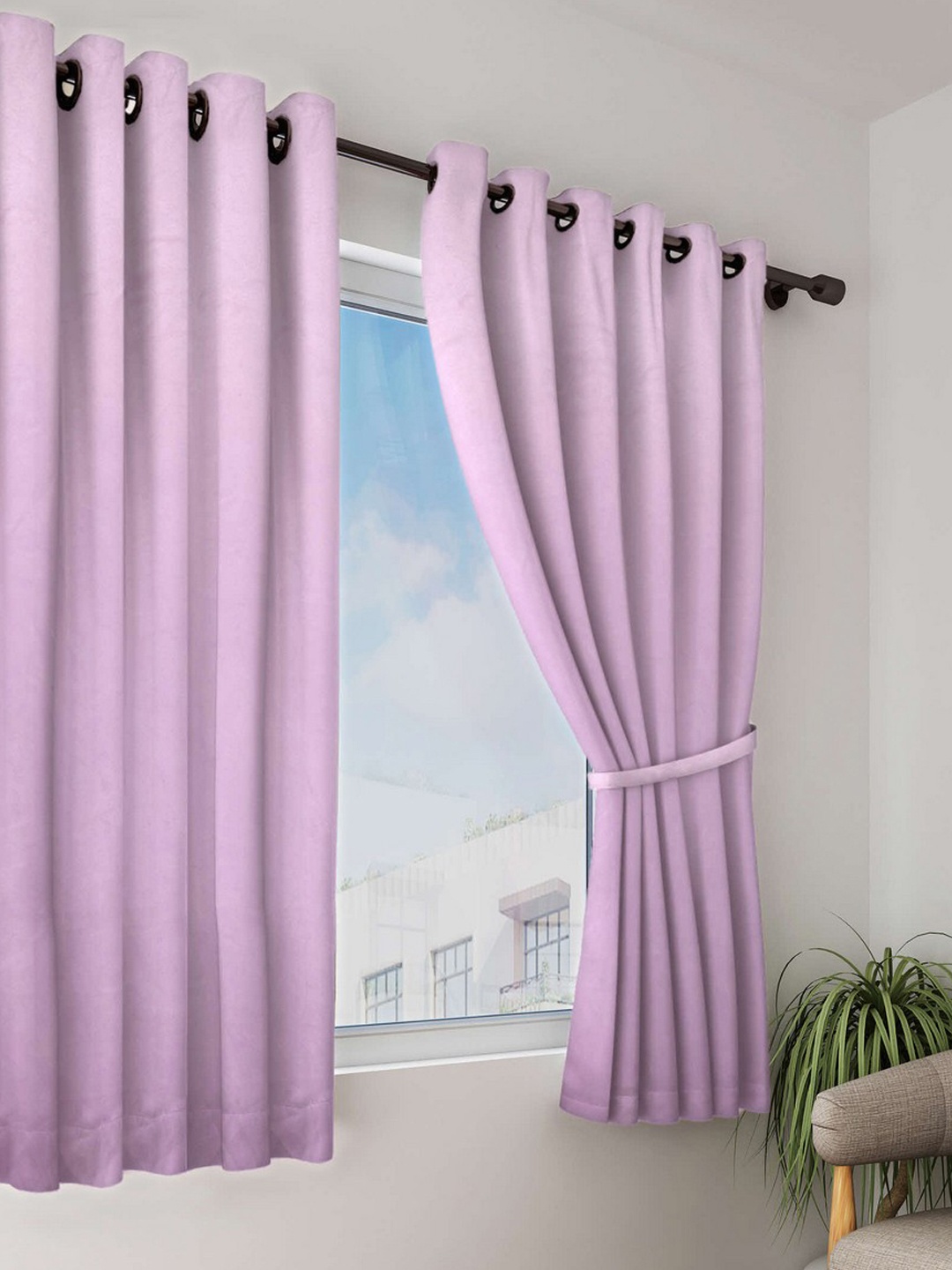 

Bianca Purple Solid Premium blackout Window Curtain