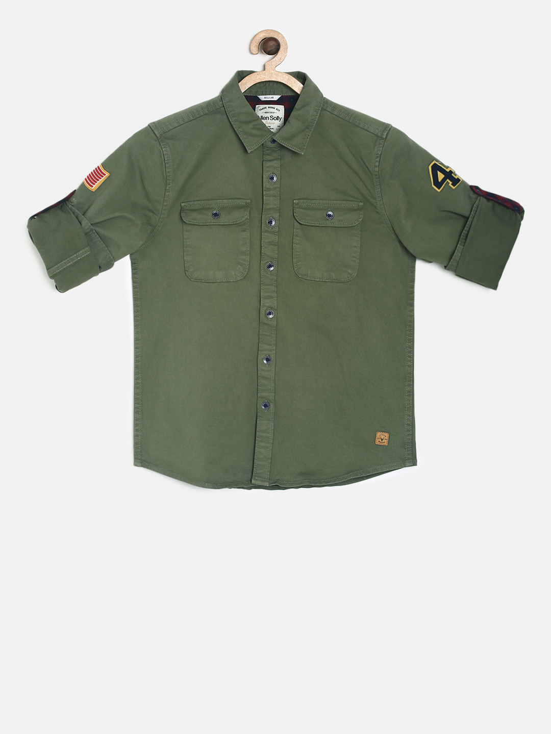 

Allen Solly Junior Boys Olive Green Regular Fit Solid Casual Shirt
