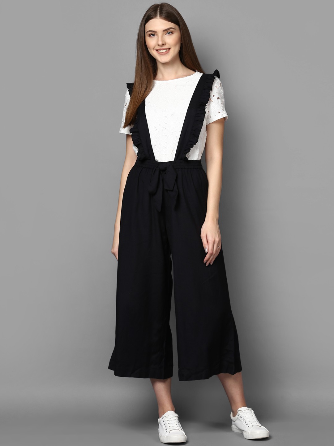 

STREET 9 Women Black Relaxed Flared Solid Culottes