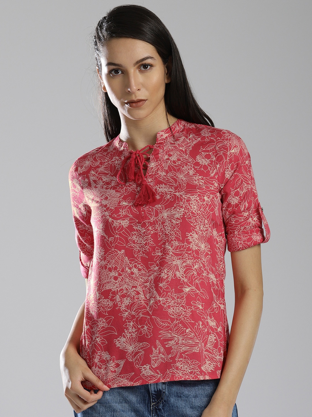 

Bossini Women Pink Floral Printed Top