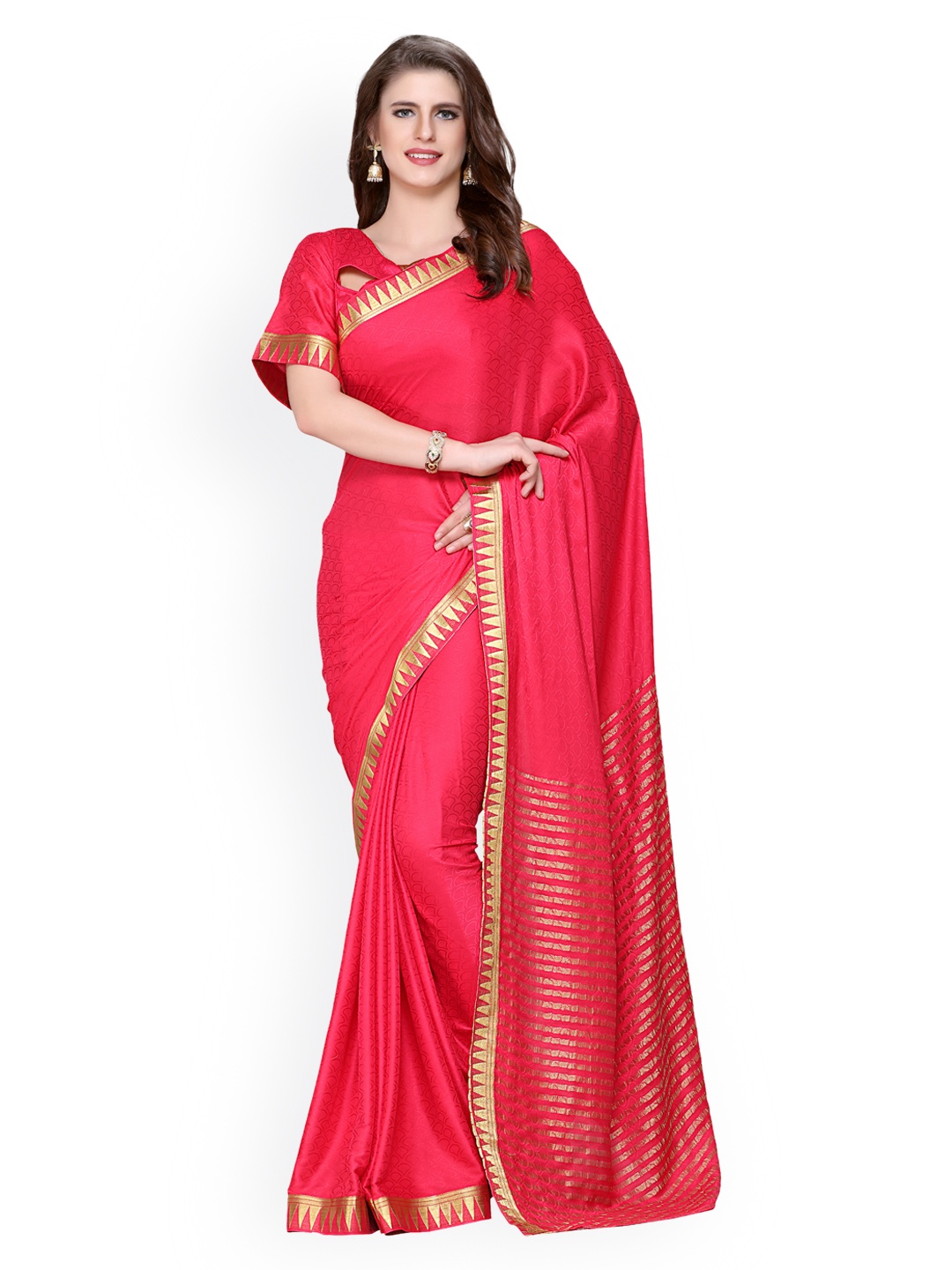 

MIMOSA Red Poly Crepe Woven Dedsign Kanjeevaram Saree