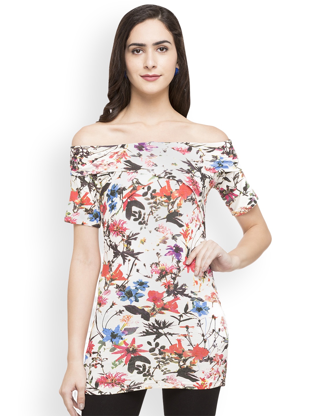 

Globus Women Multicoloured Floral Print Bardot Top, Multi