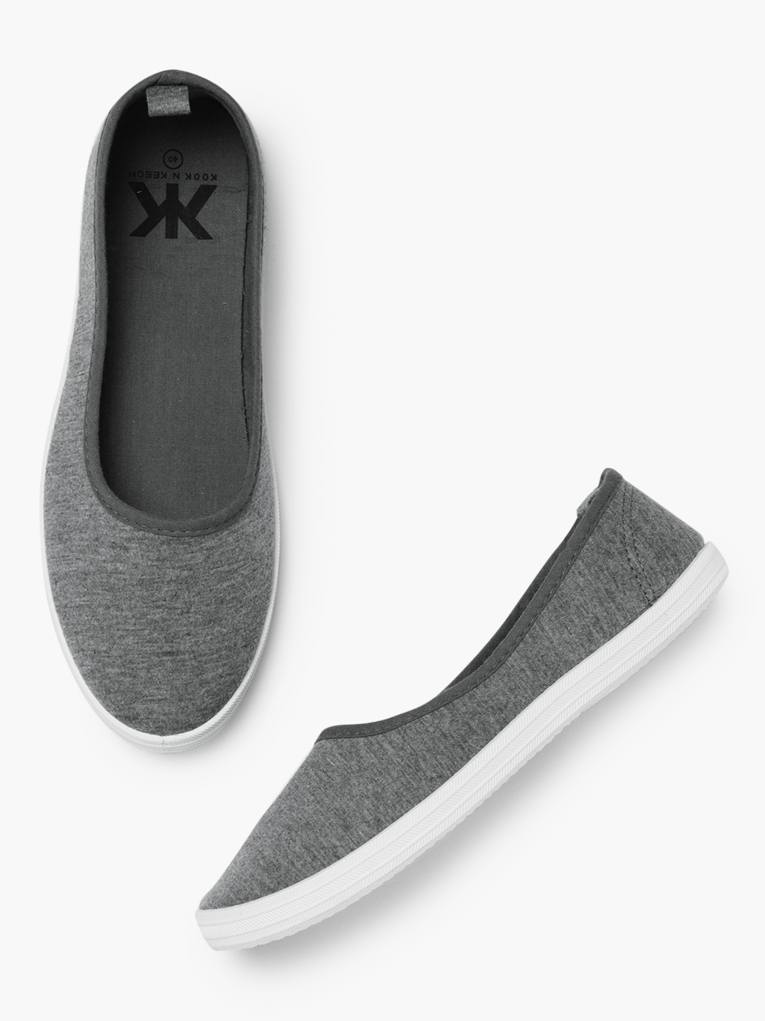 

Kook N Keech Women Grey Slip-On Sneakers