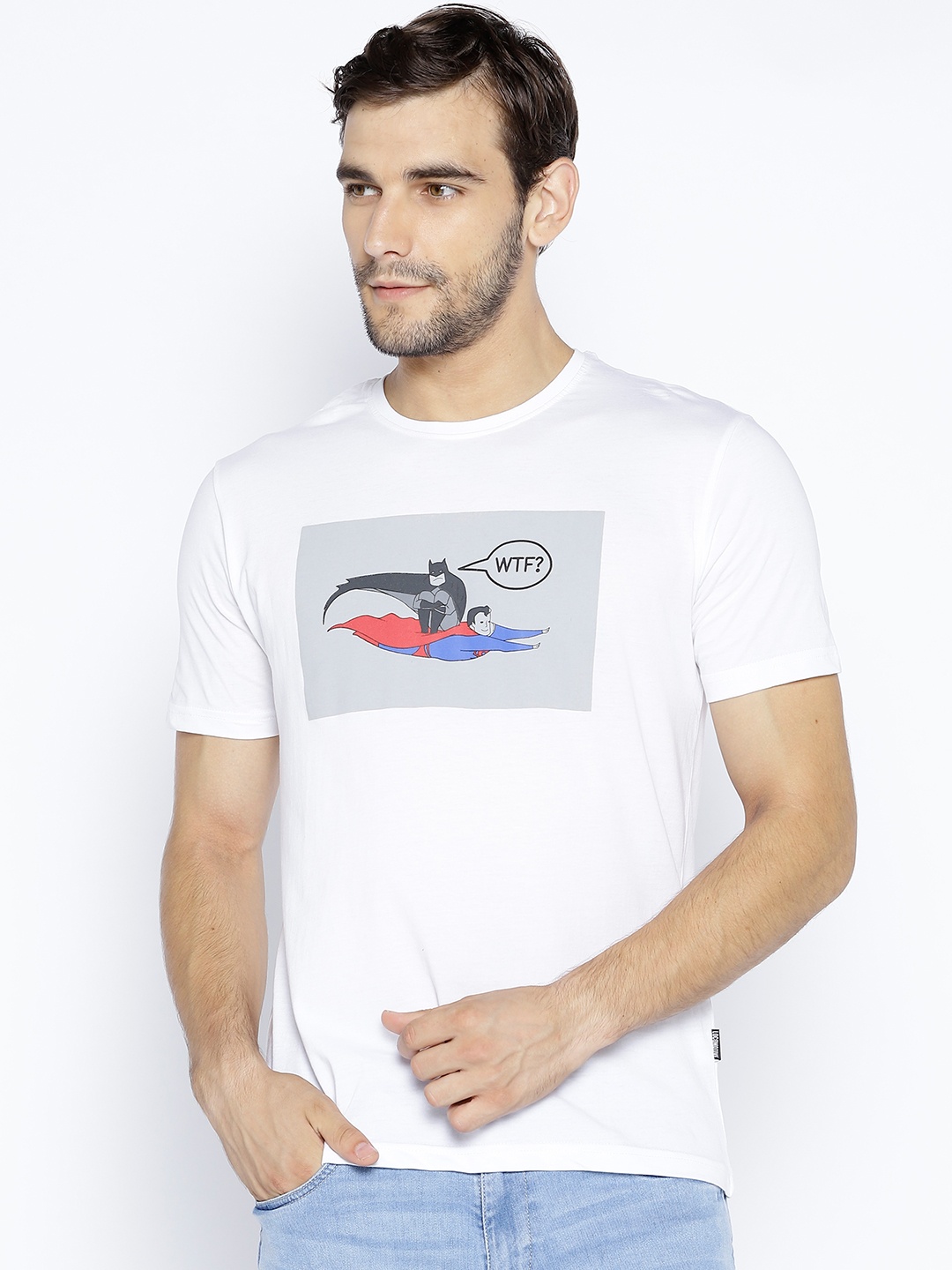 

LOCOMOTIVE Men White Printed Round Neck T-shirt